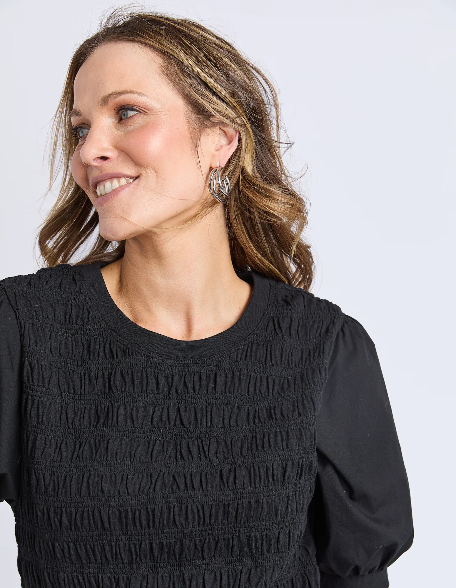 Abby Shirred Top Black - Image 5