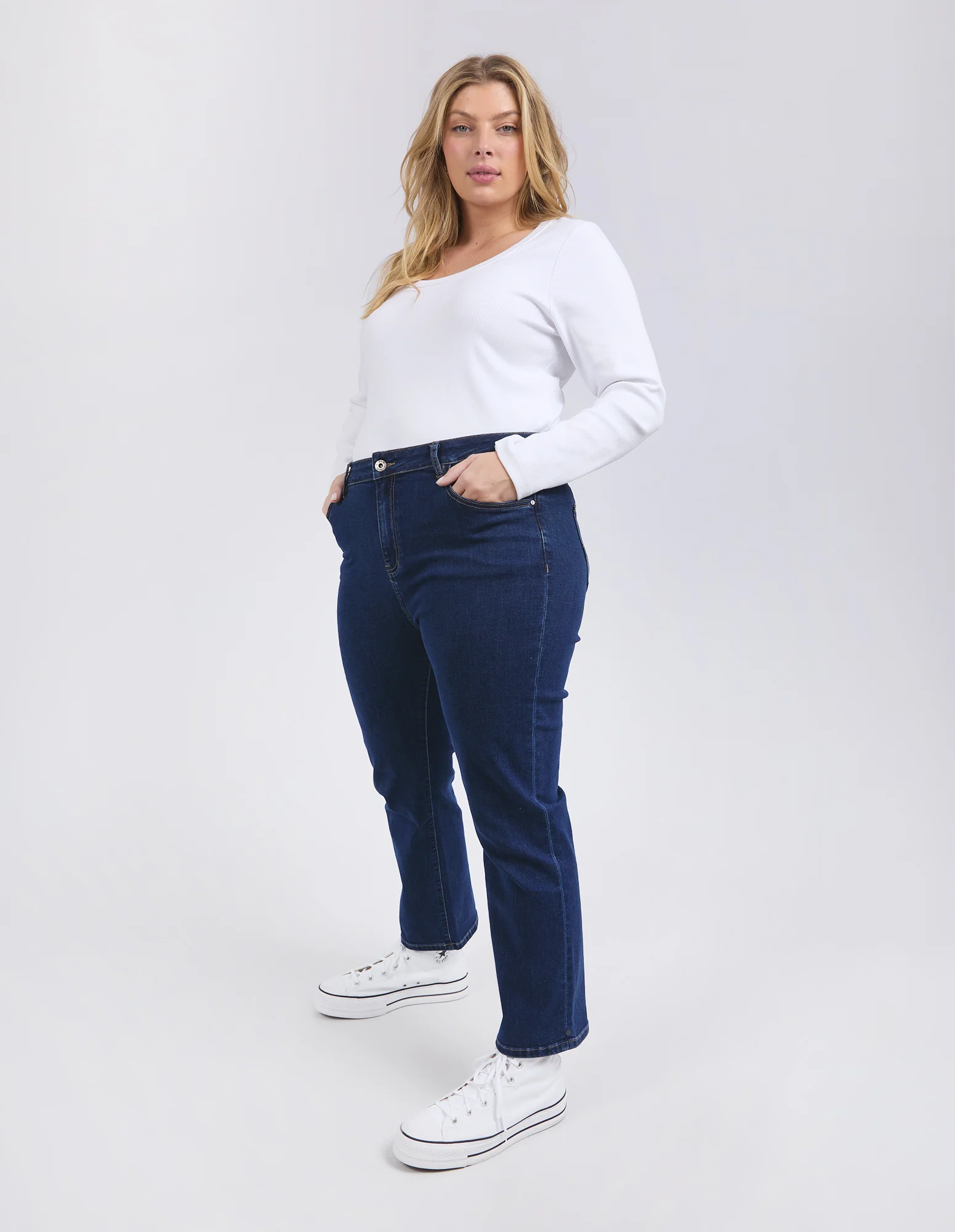 Ada Straight Leg Jean Dark Blue Wash - Image 6