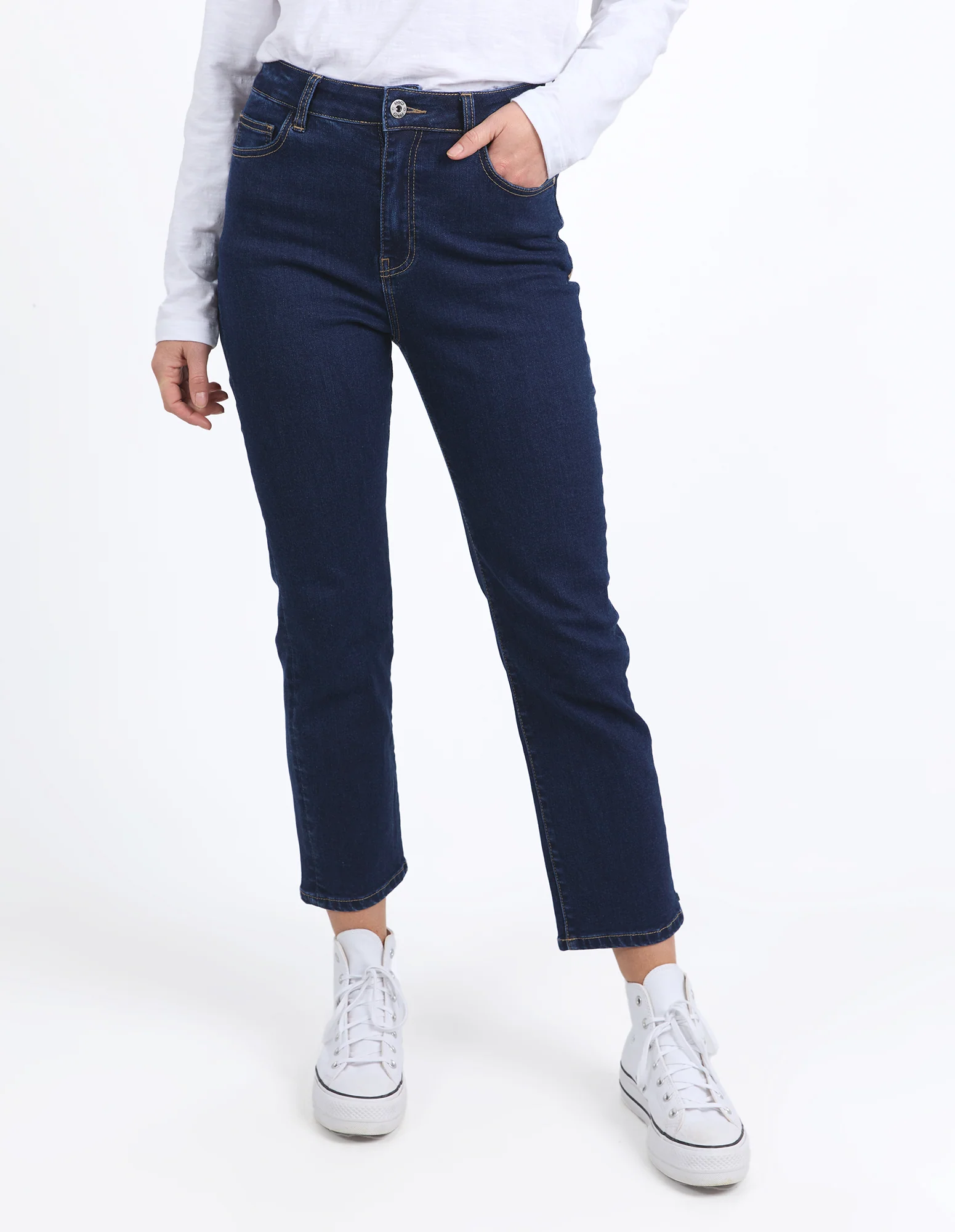 Ada Straight Leg Jean Dark Blue Wash - Image 7
