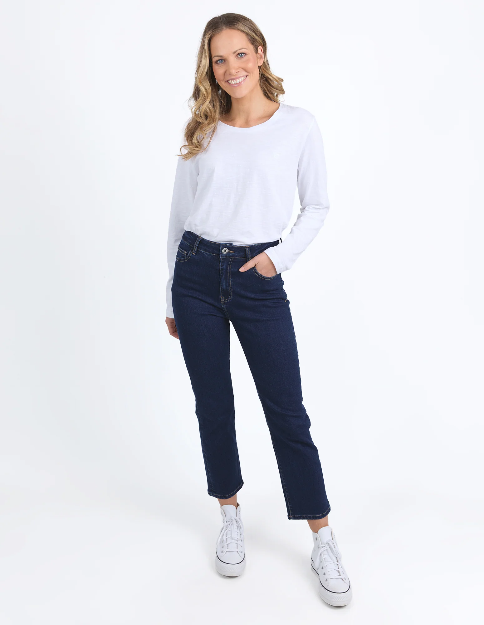 Ada Straight Leg Jean Dark Blue Wash - Image 8