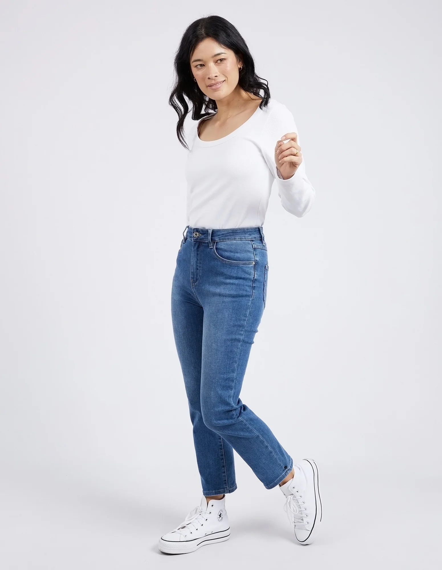Ada Straight Leg Jean Washed Blue Denim - Image 4
