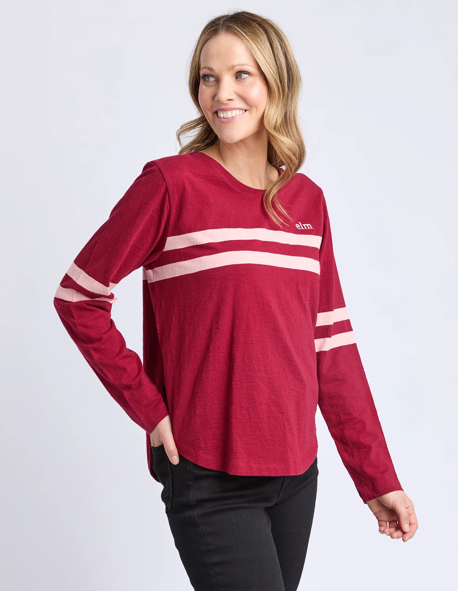 Adora Long Sleeve Tee Maroon - Image 10