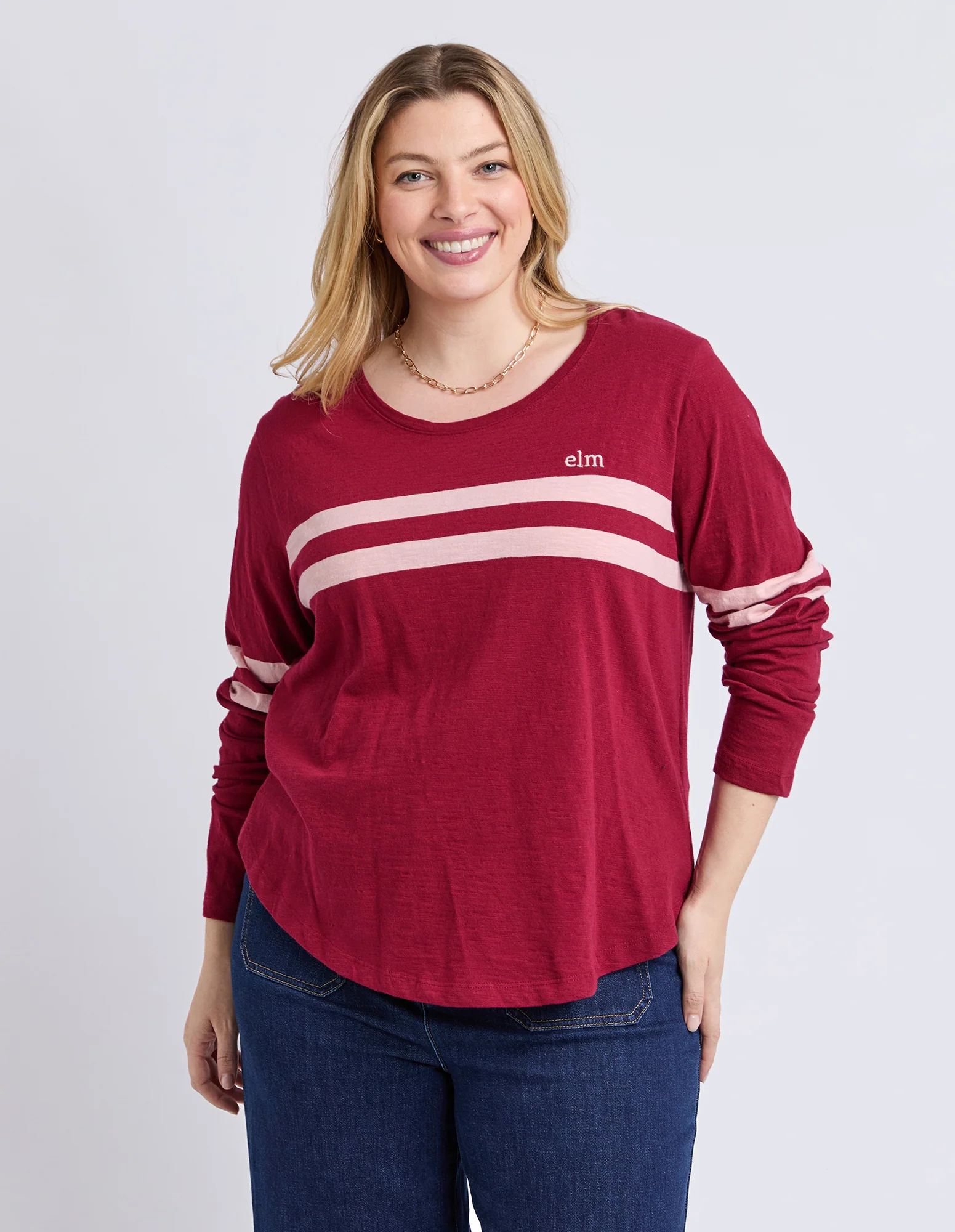 Adora Long Sleeve Tee Maroon - Image 2