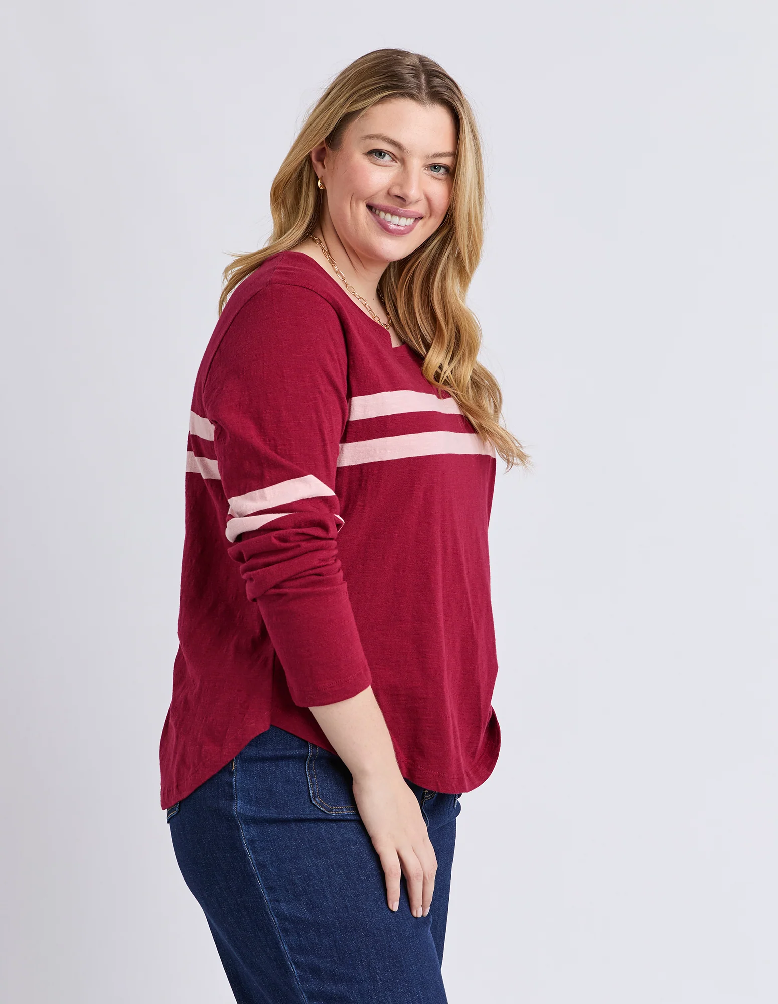 Adora Long Sleeve Tee Maroon - Image 5