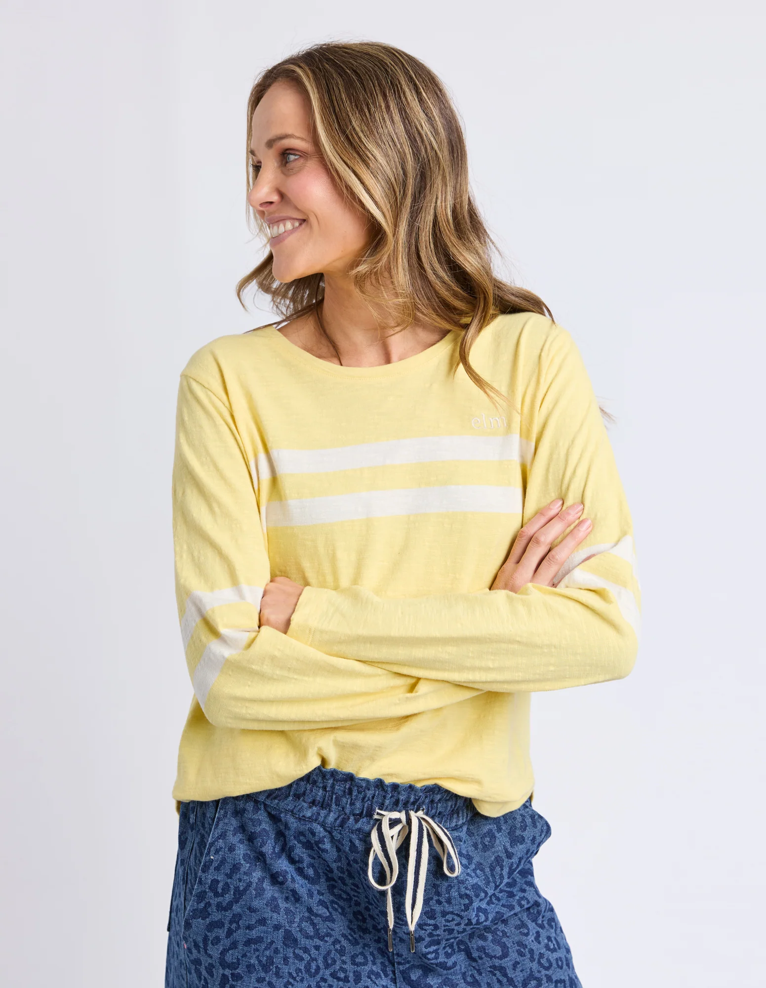 Adora Long Sleeve Tee Pale Lemon - Image 4