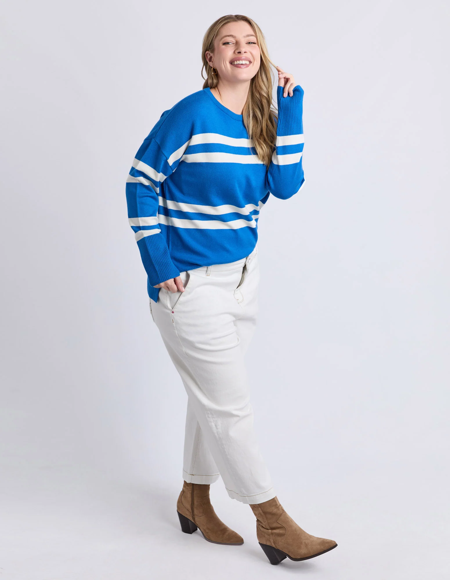 Allison Crew Royal Blue Stripe - Image 12