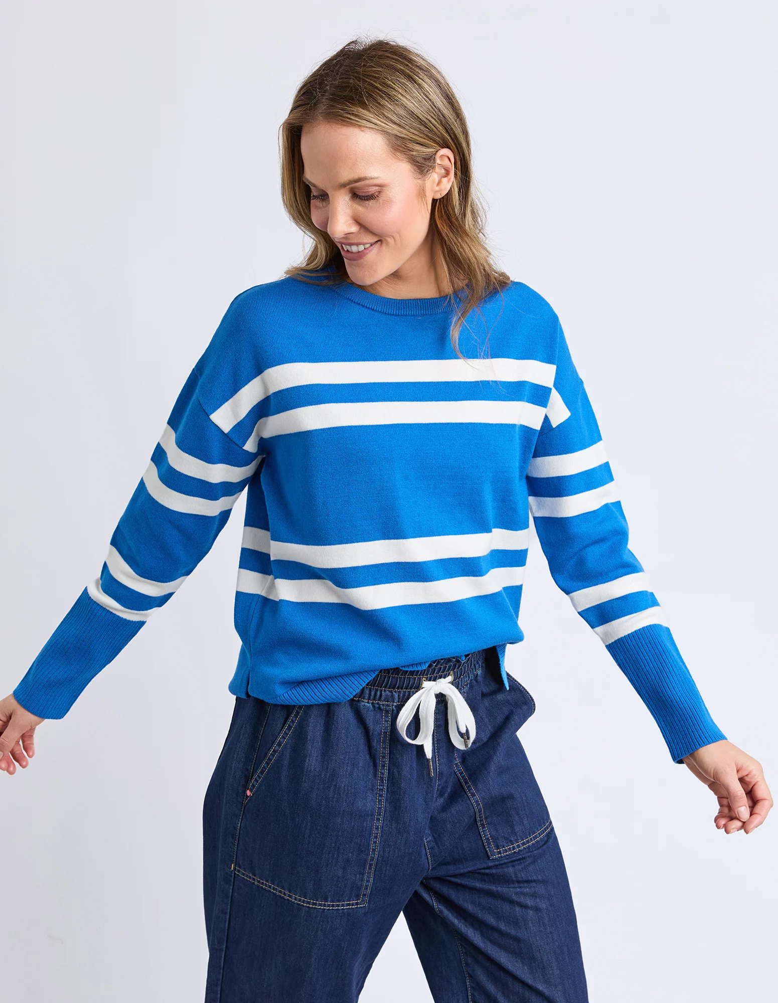Allison Crew Royal Blue Stripe - Image 4