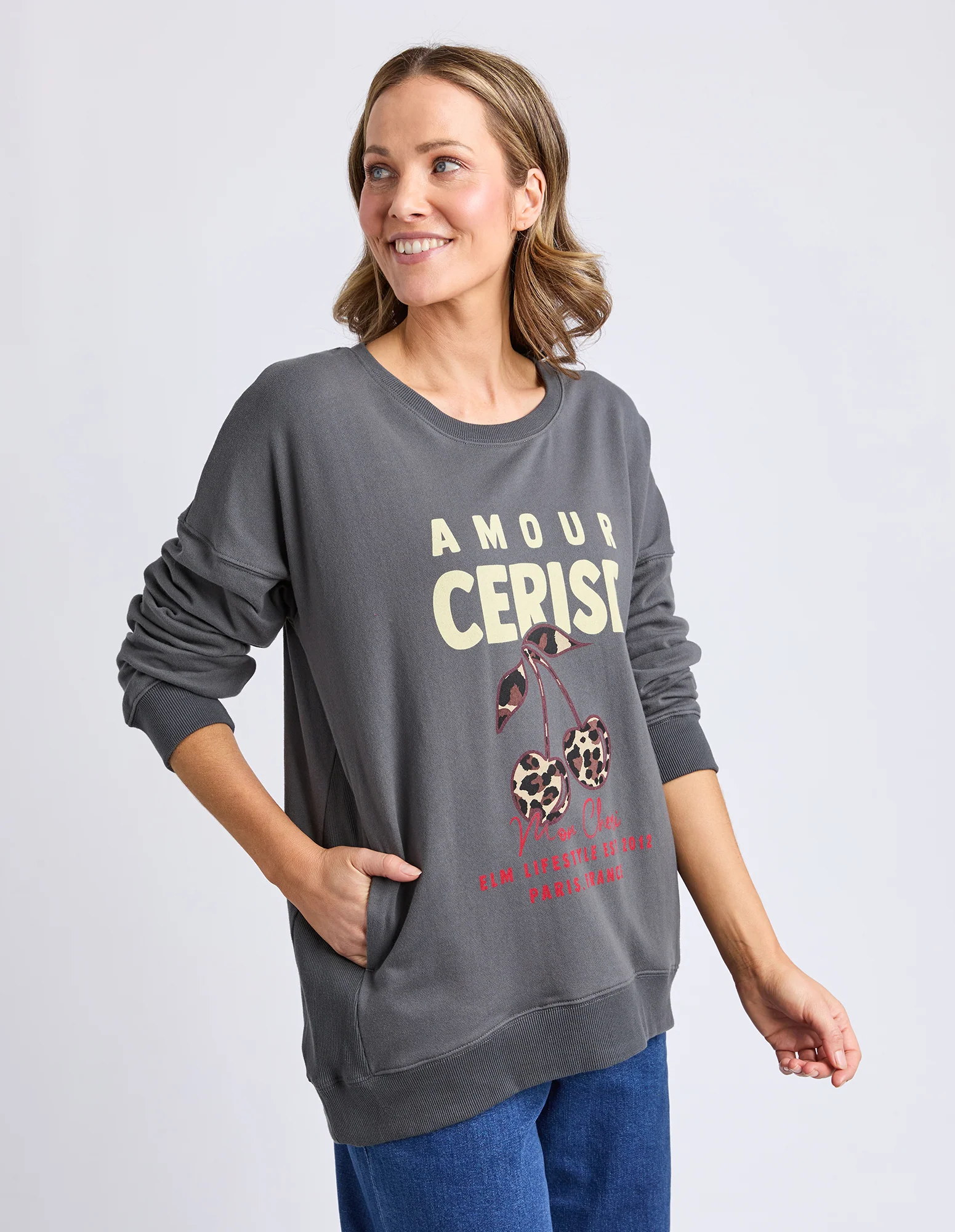 Amore Cerise Crew Washed Black - Image 4