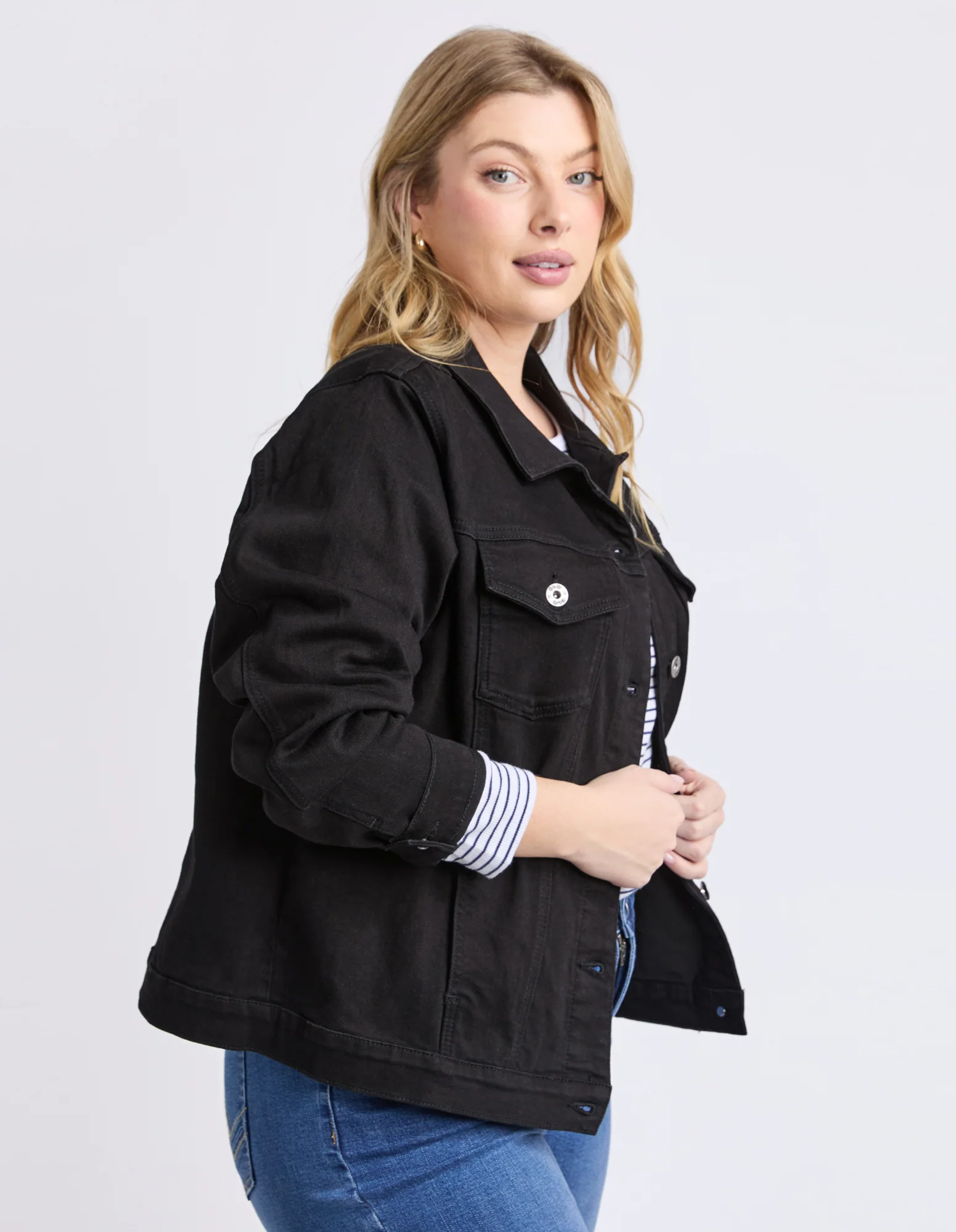 Angie Denim Jacket Black - Image 10