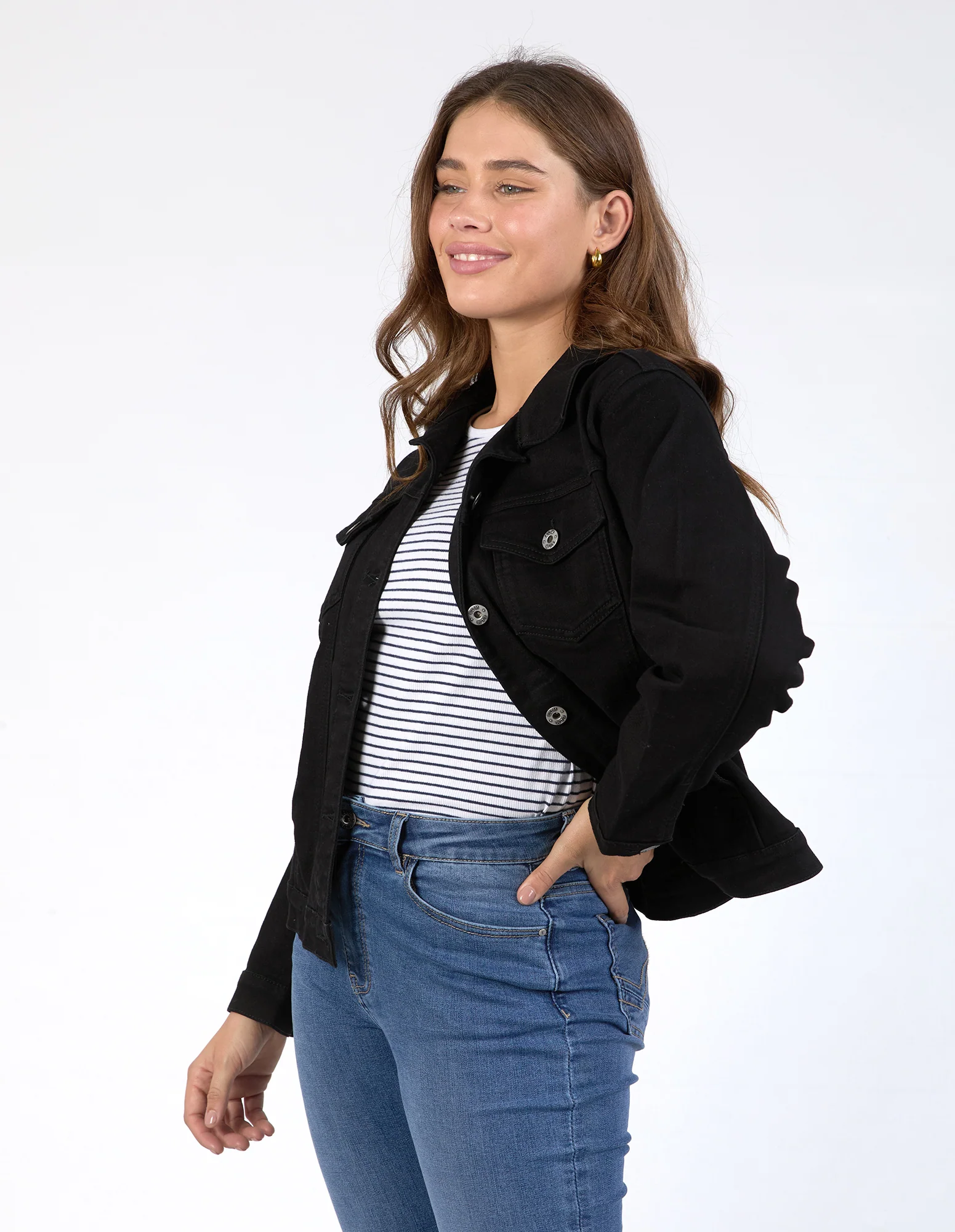 Angie Denim Jacket Black - Image 4