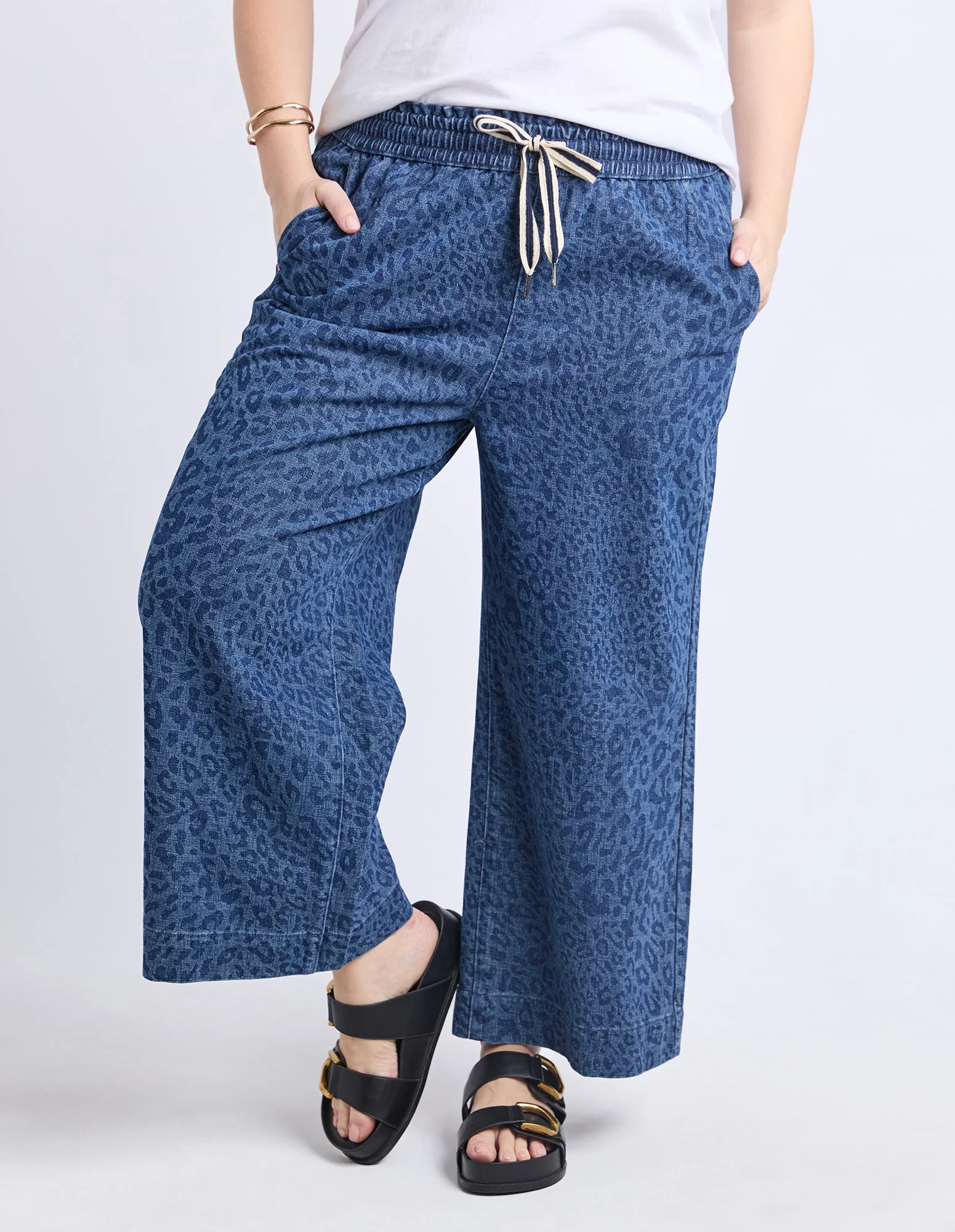 Anna Animal Denim Pant Dark Blue - Image 8