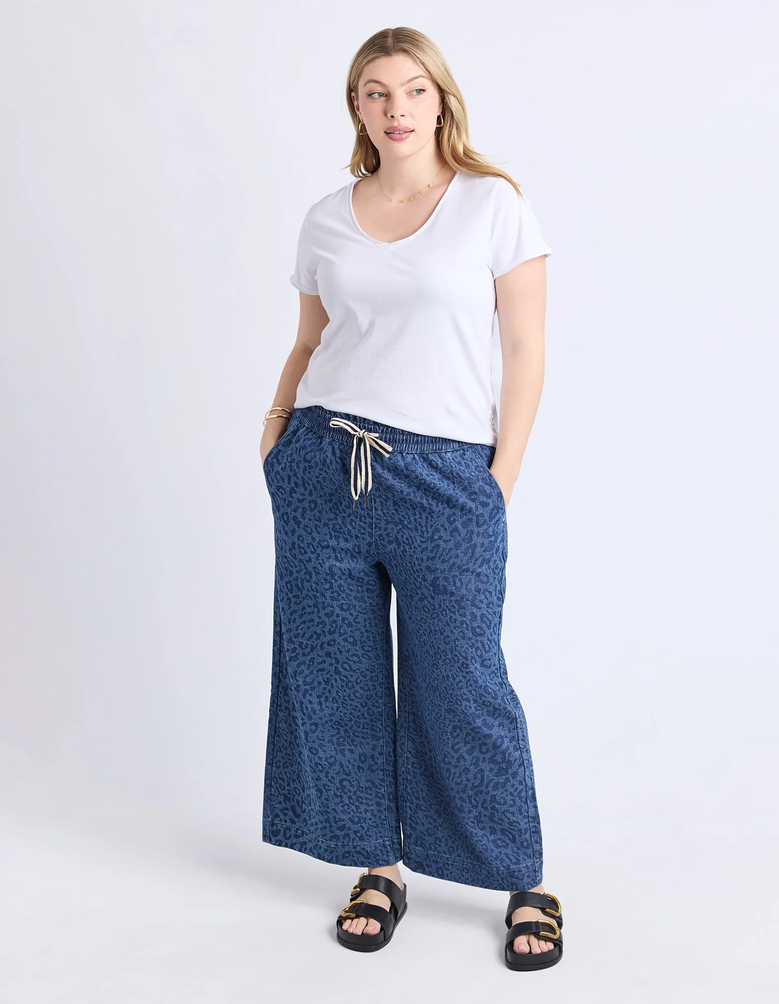 Anna Animal Denim Pant Dark Blue - Image 9