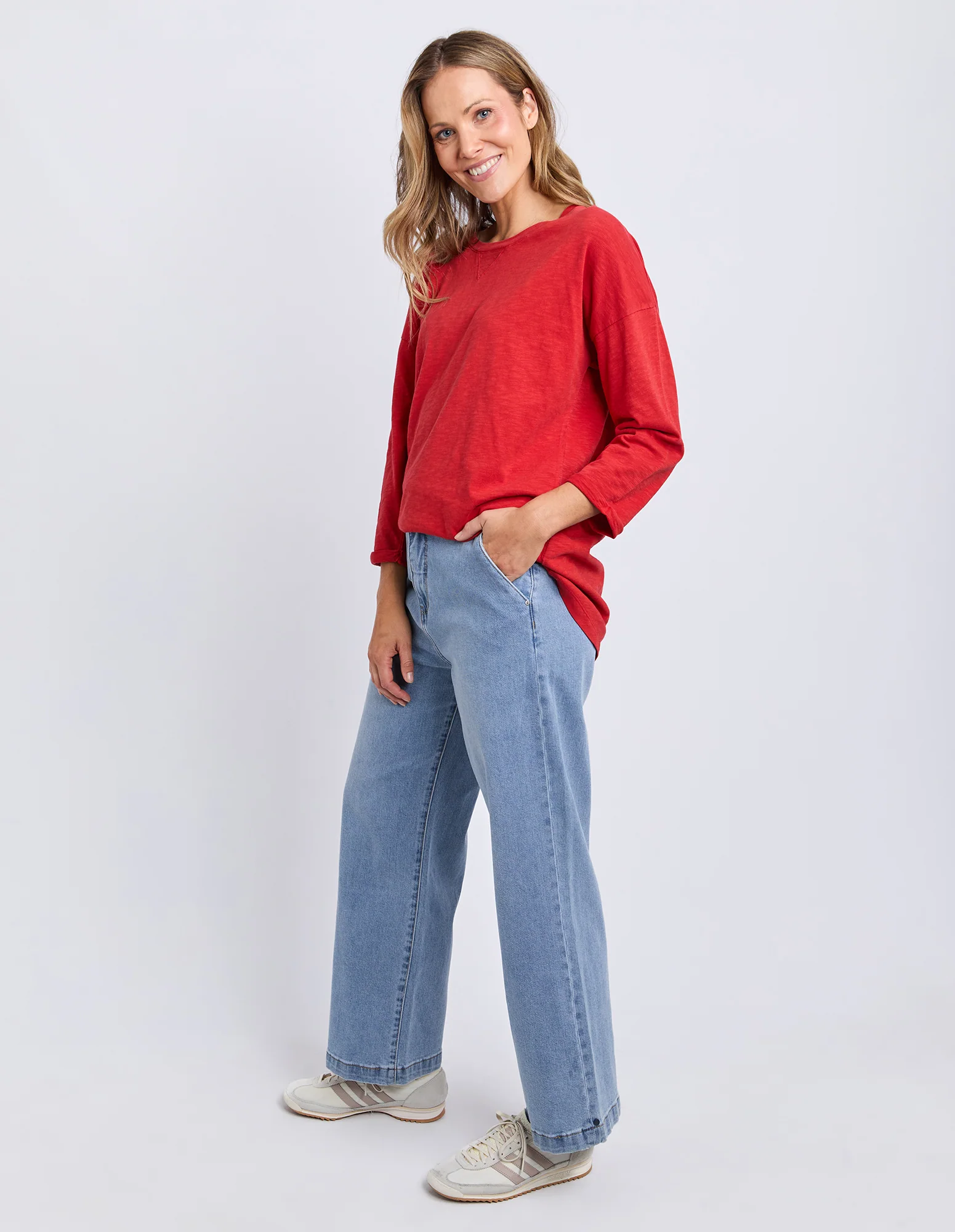 Annie 3/4 Sleeve Tee Cranberry - Image 11