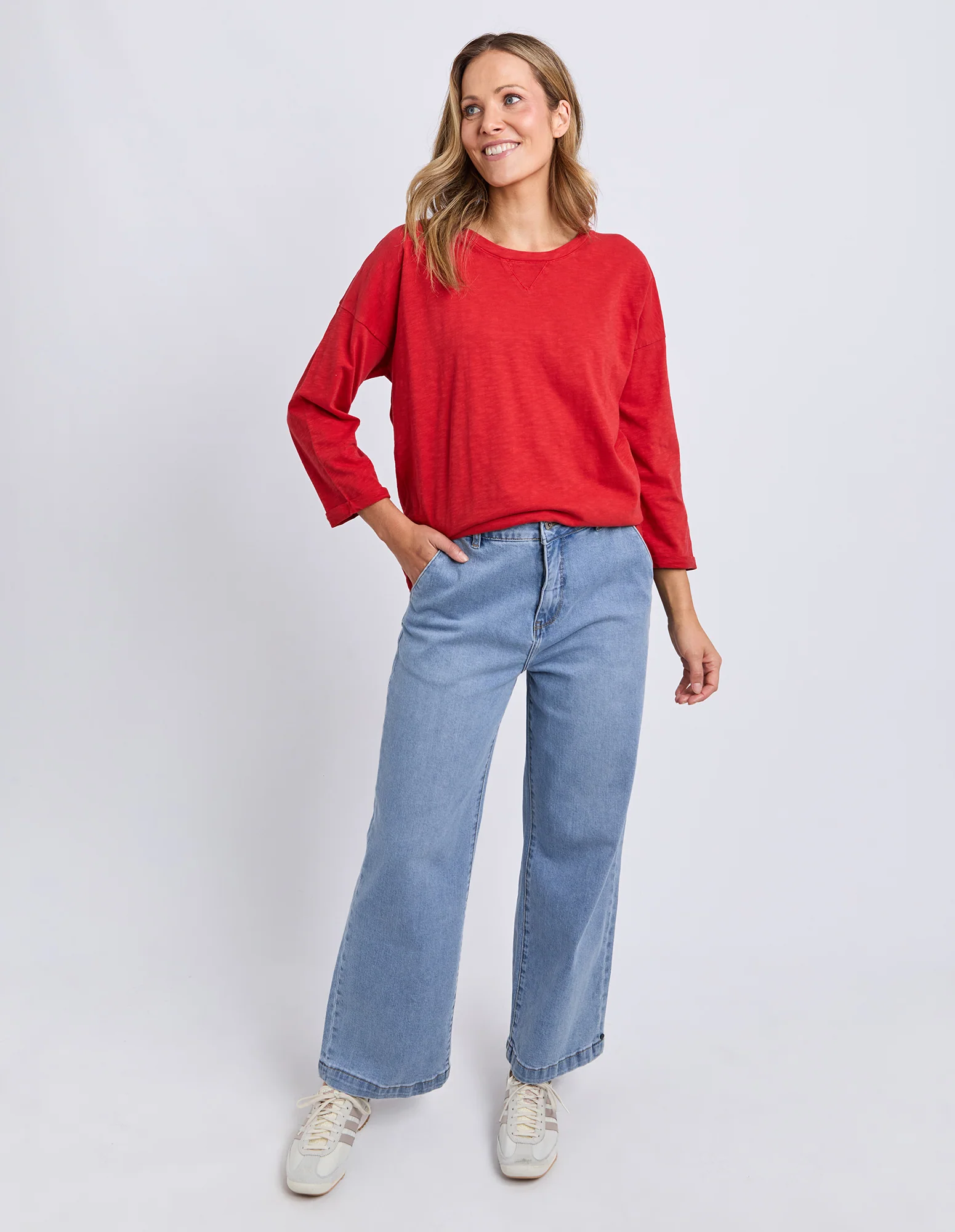 Annie 3/4 Sleeve Tee Cranberry - Image 3