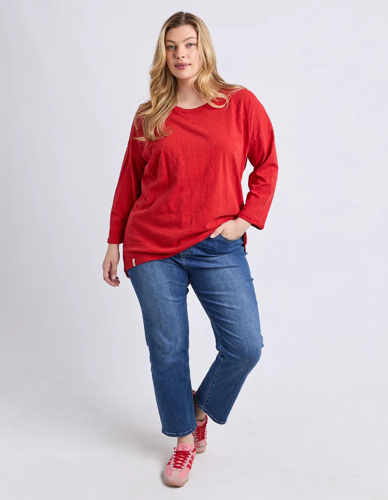 Annie 3/4 Sleeve Tee Cranberry - Image 4