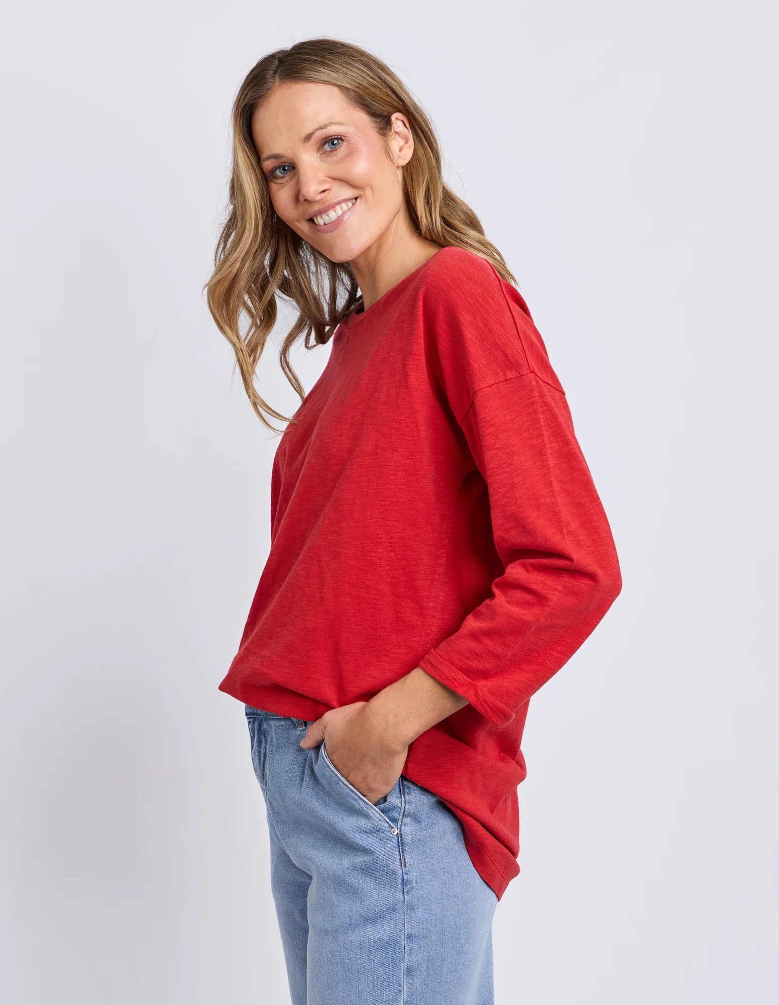 Annie 3/4 Sleeve Tee Cranberry - Image 7