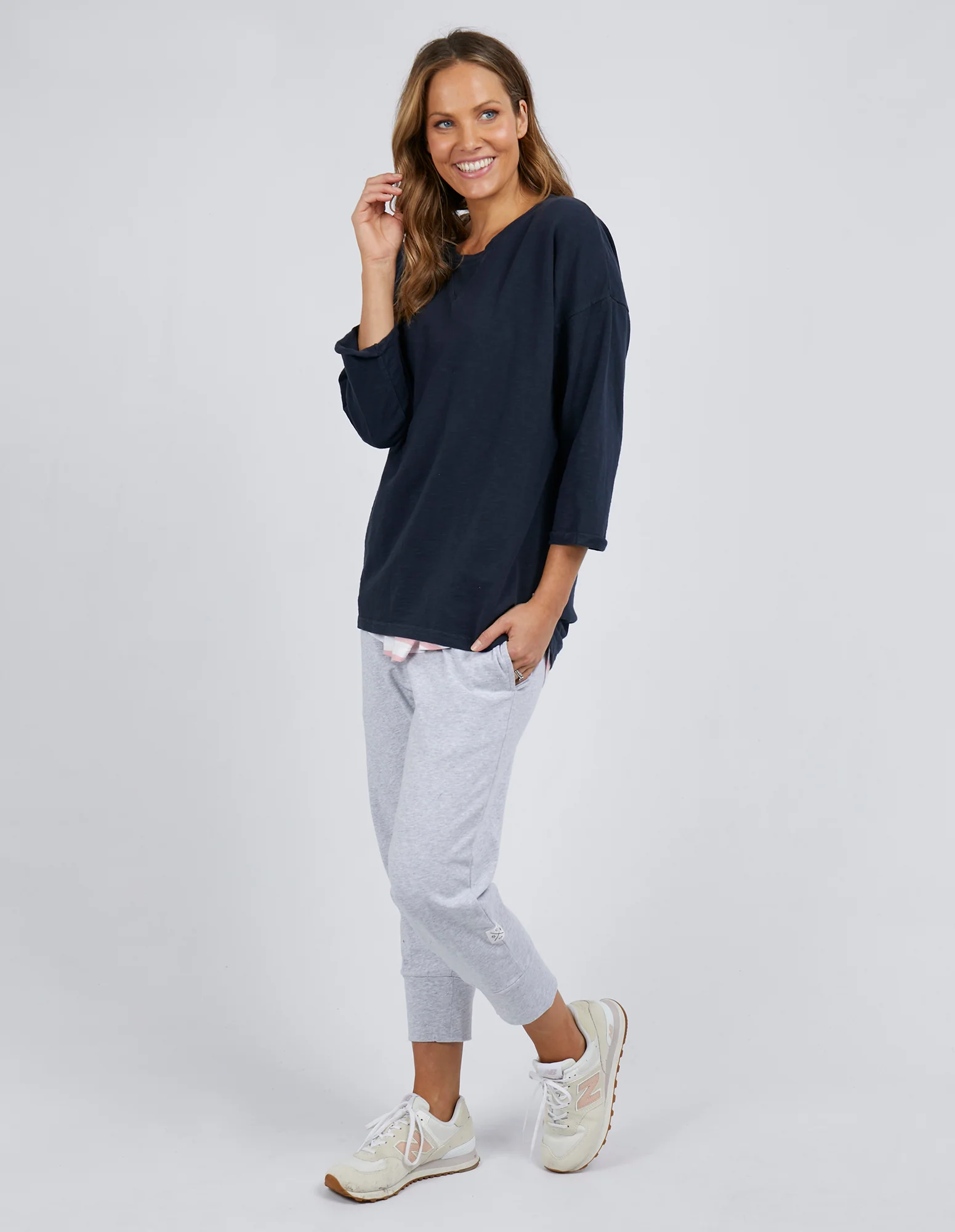 Annie 3/4 Sleeve Tee Navy - Image 4