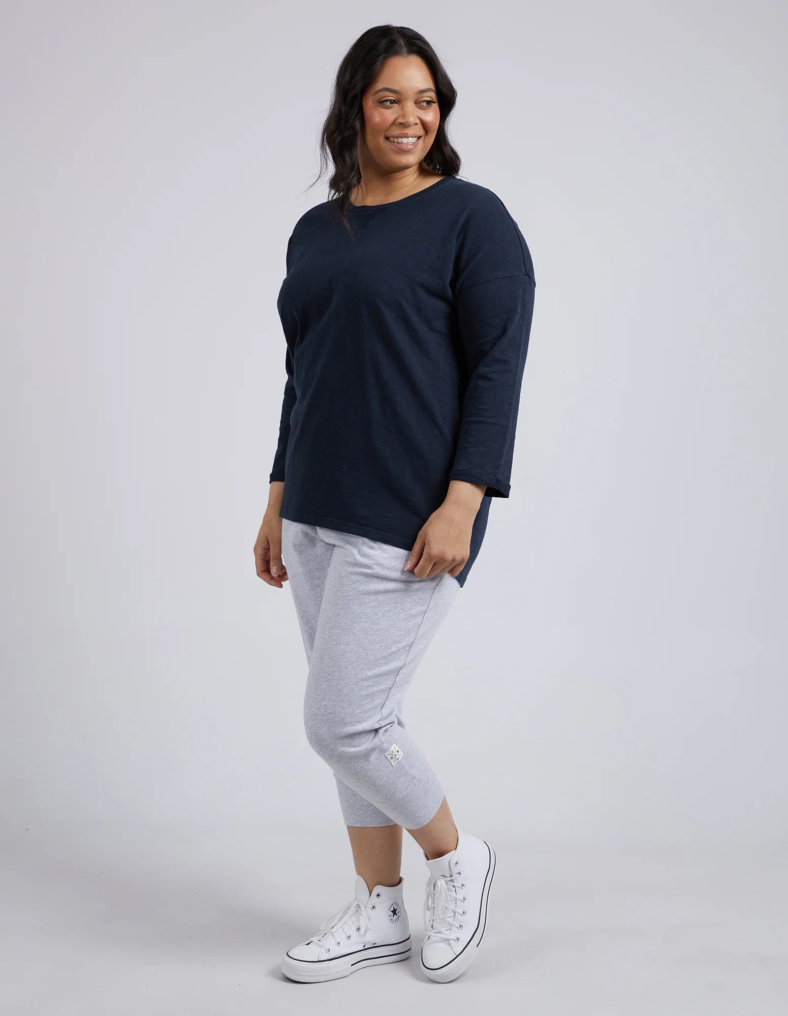 Annie 3/4 Sleeve Tee Navy - Image 9