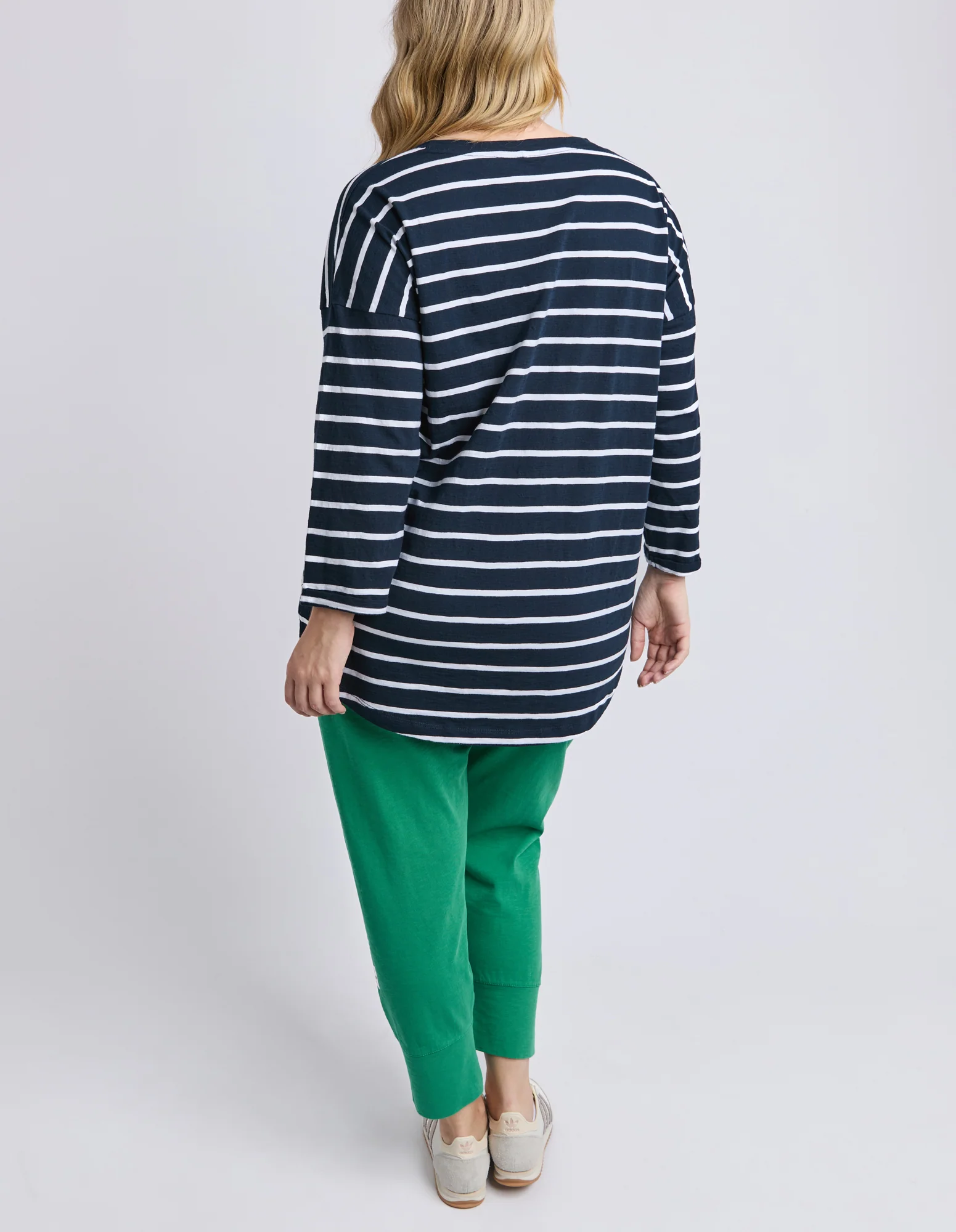 Annie 3/4 Sleeve Tee Navy & White Stripe - Image 9