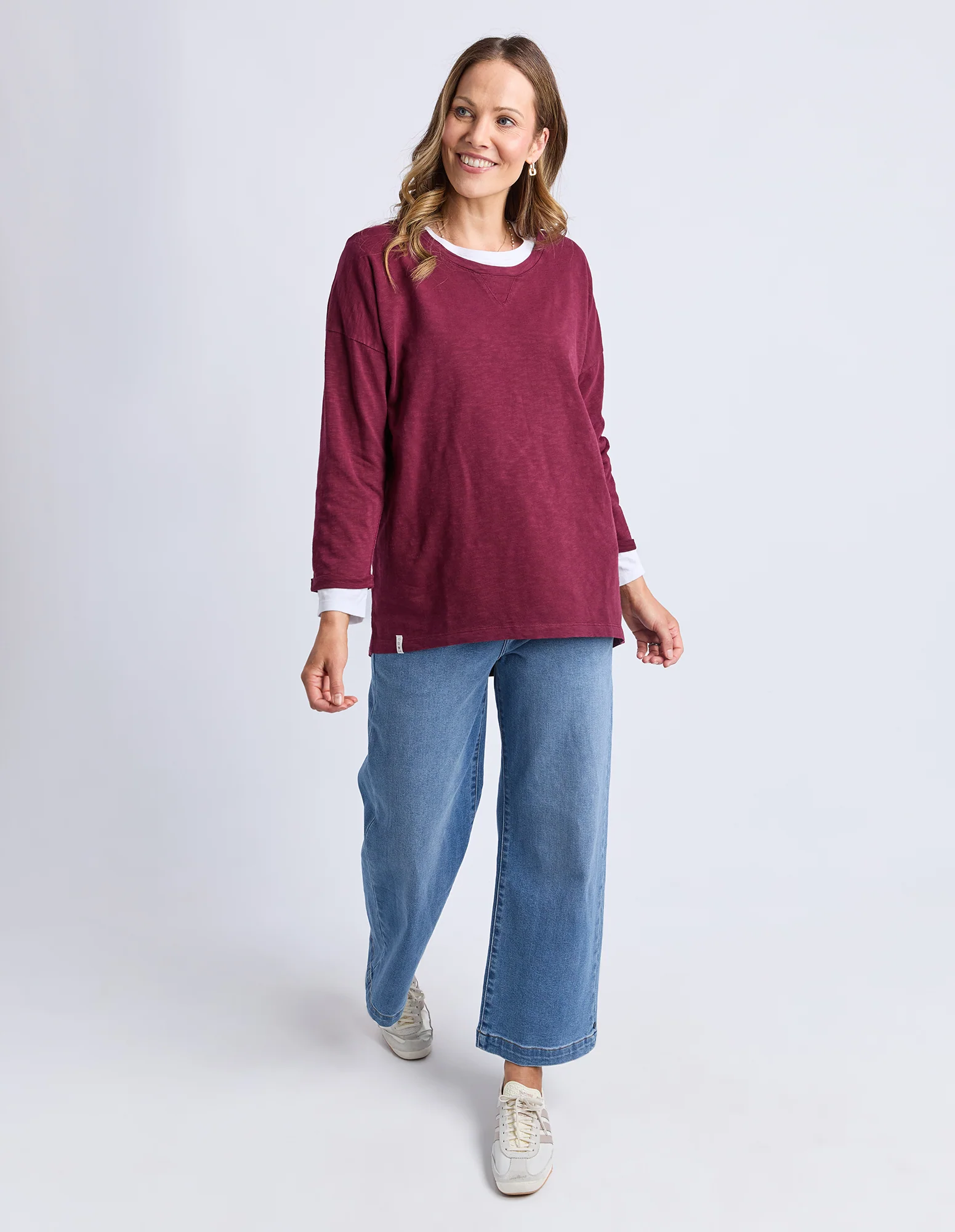 Annie 3/4 Sleeve Tee Plum - Image 12