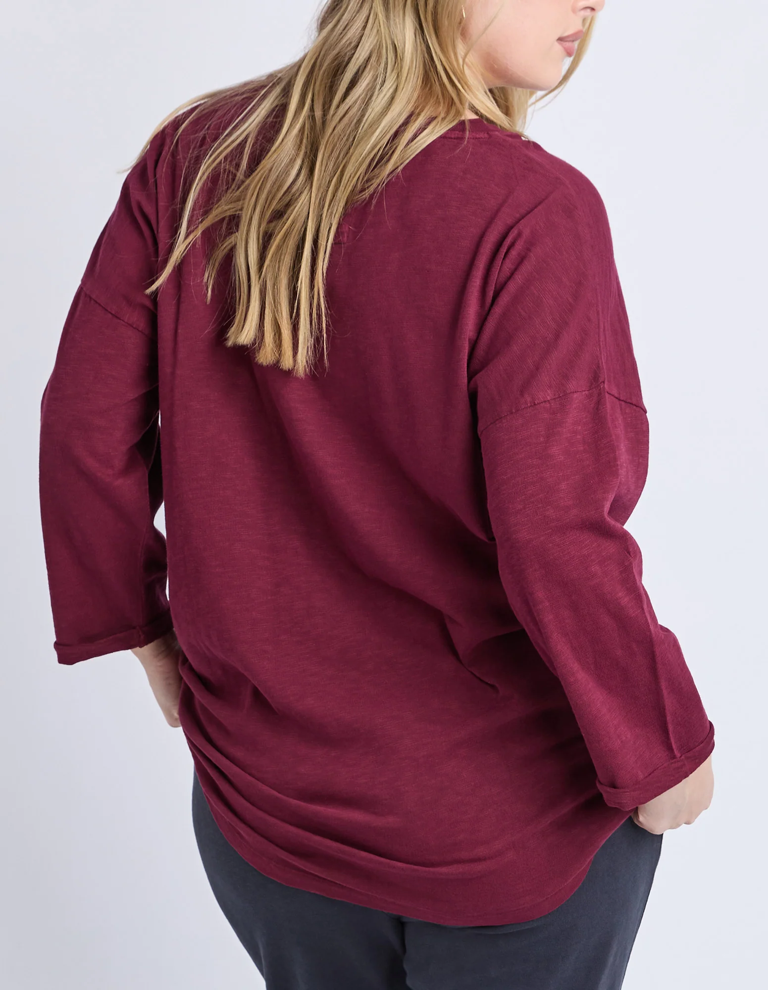 Annie 3/4 Sleeve Tee Plum - Image 4