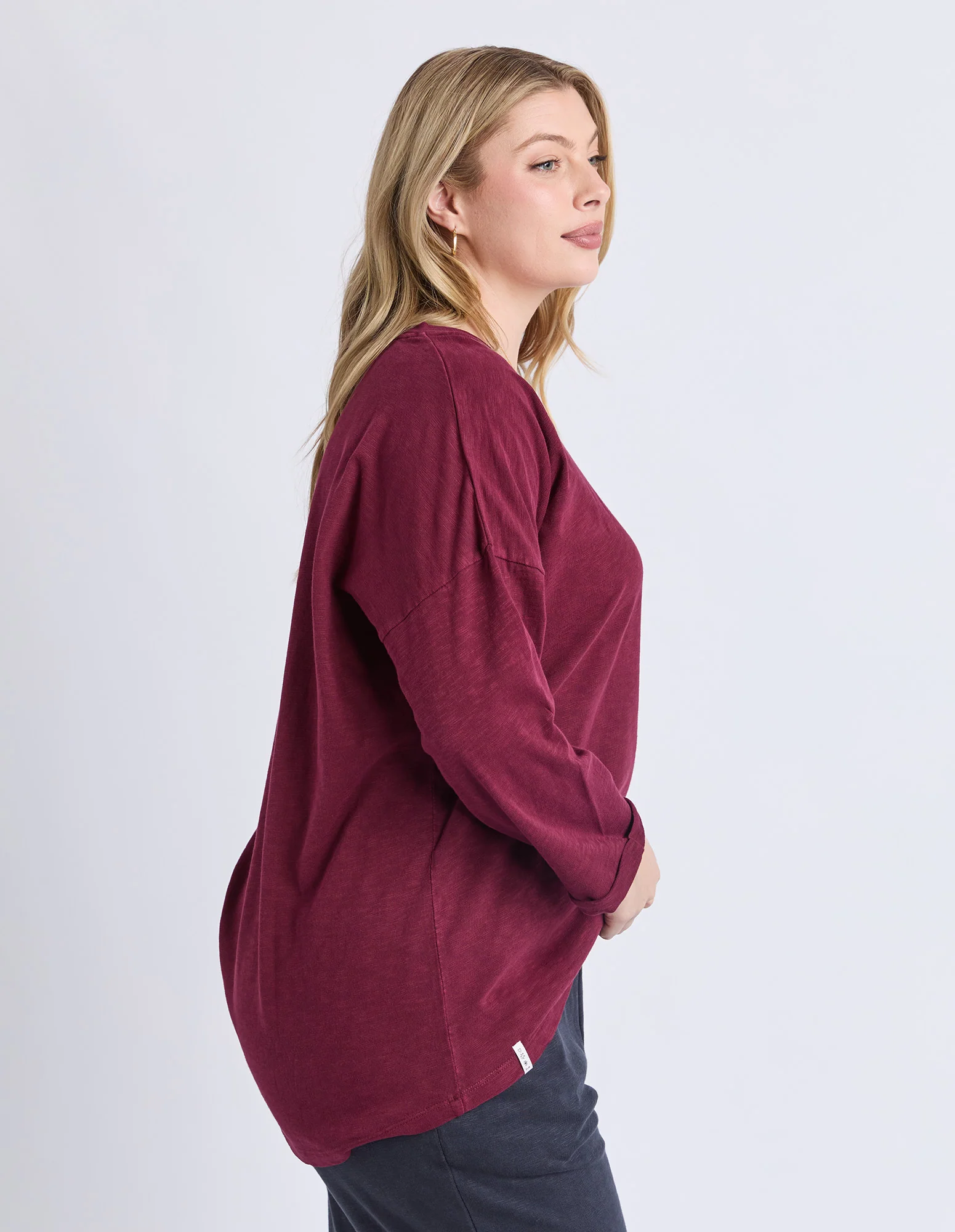 Annie 3/4 Sleeve Tee Plum - Image 5
