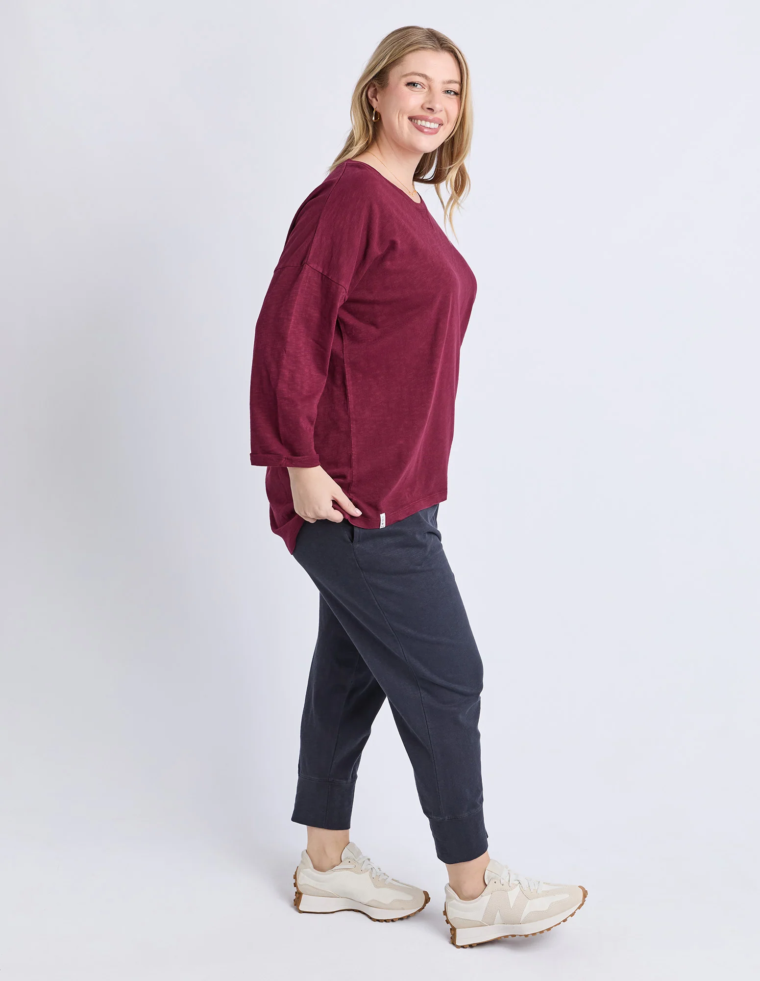 Annie 3/4 Sleeve Tee Plum - Image 7