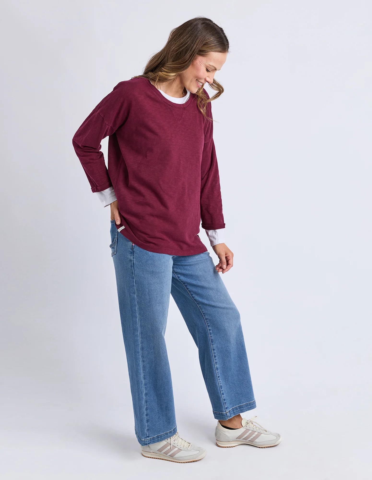 Annie 3/4 Sleeve Tee Plum - Image 8
