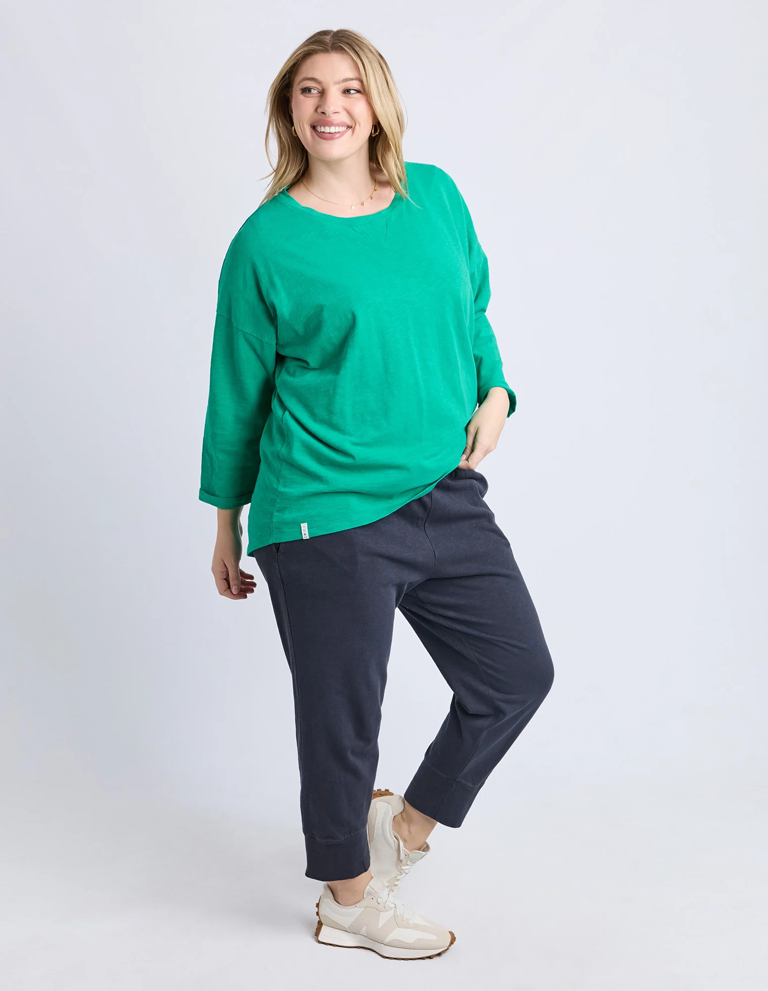Annie 3/4 Sleeve Tee Turquoise - Image 12
