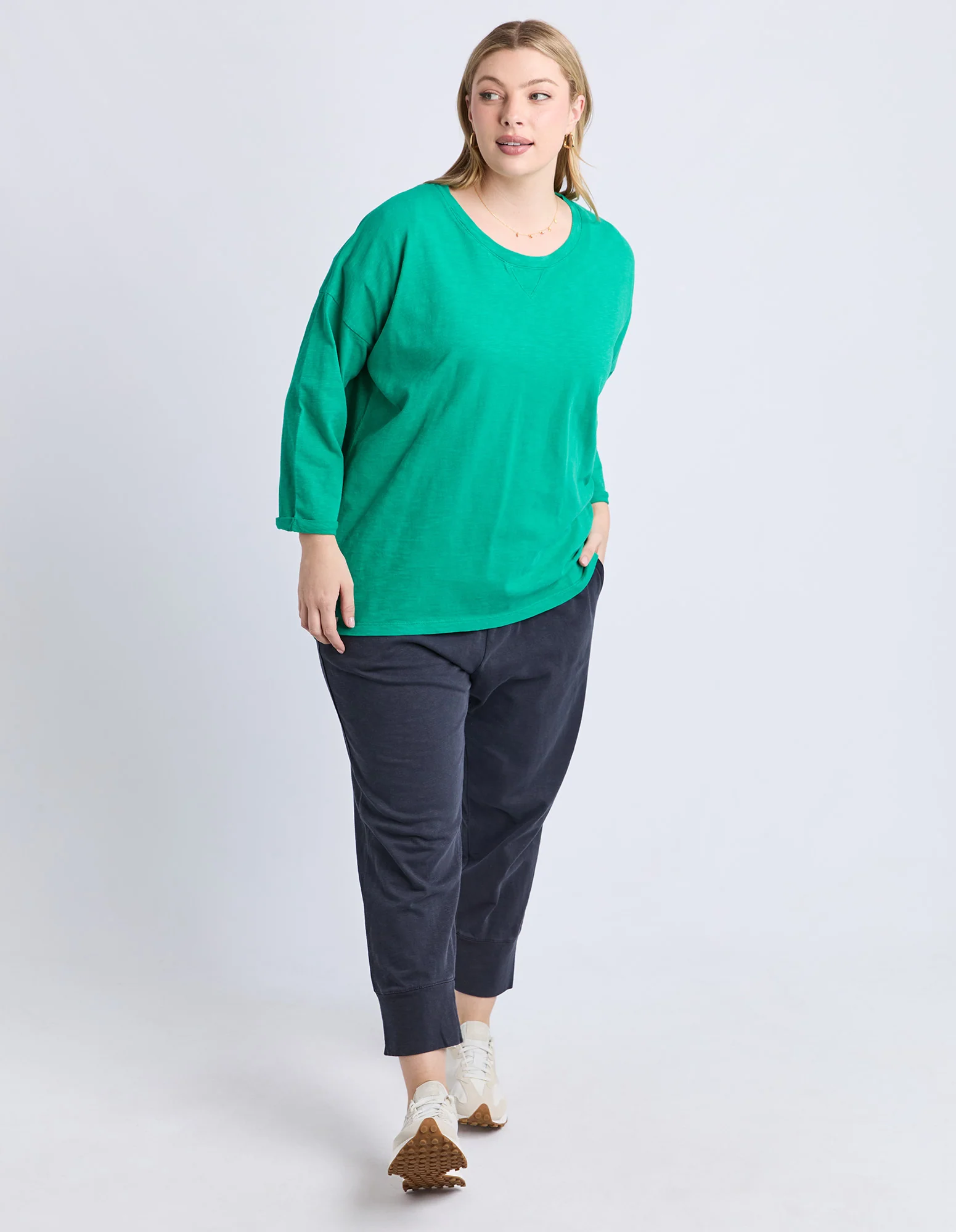 Annie 3/4 Sleeve Tee Turquoise - Image 4