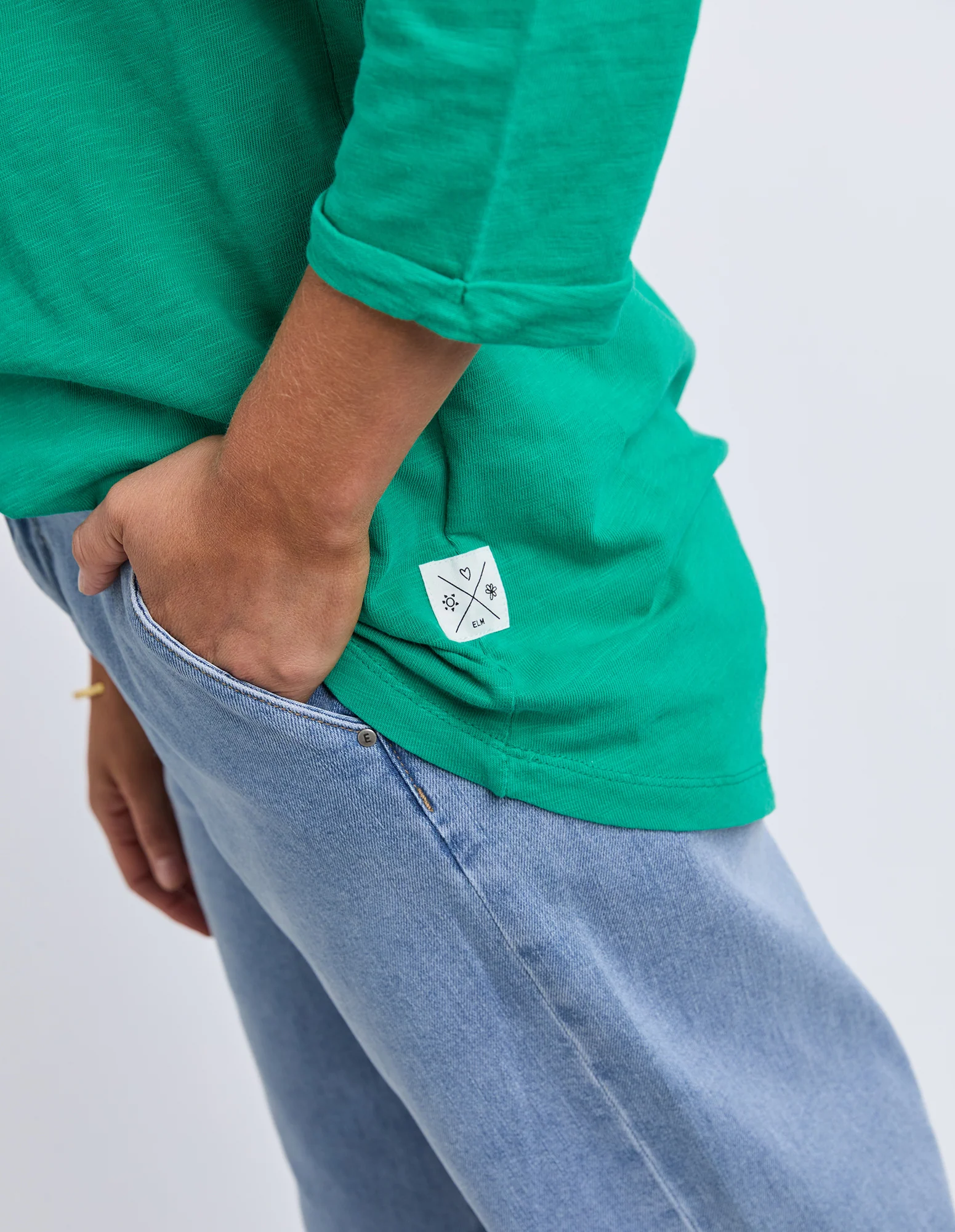 Annie 3/4 Sleeve Tee Turquoise - Image 9