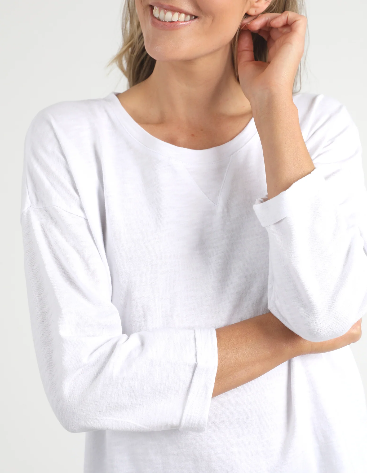 Annie 3/4 Sleeve Tee White - Image 5