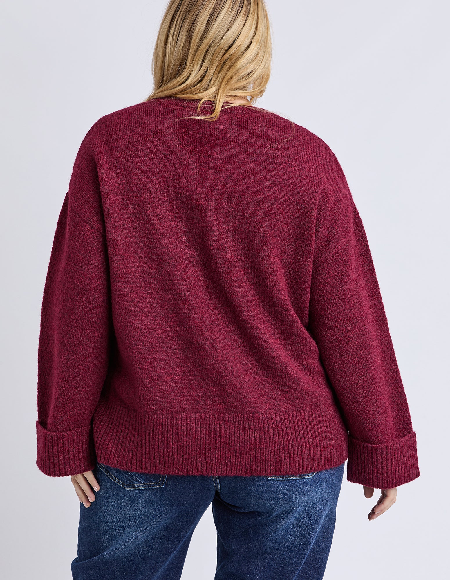 Annie Intarsia Knit Maroon - Image 15