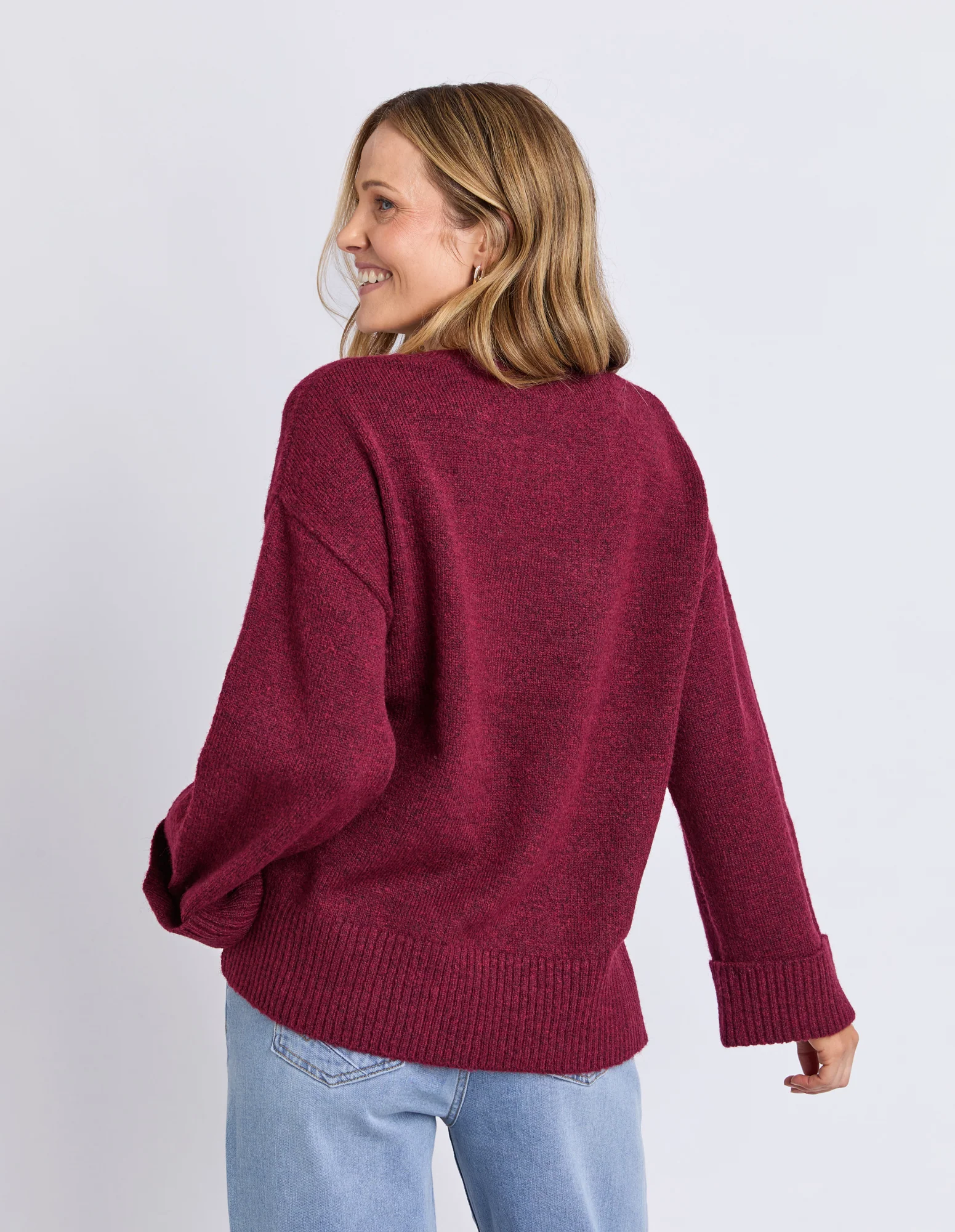 Annie Intarsia Knit Maroon - Image 4