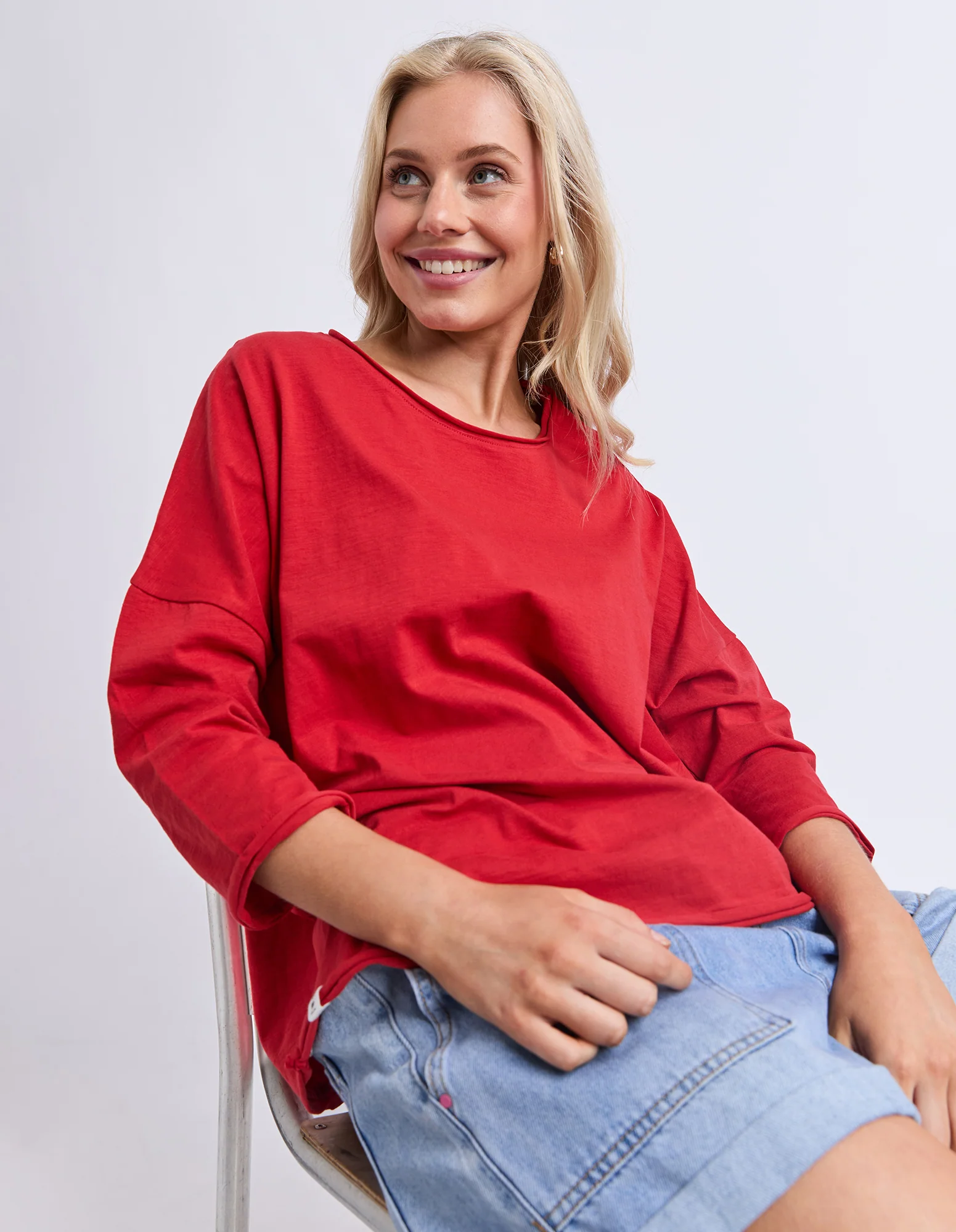Anya Long Sleeve Tee Cranberry - Image 4
