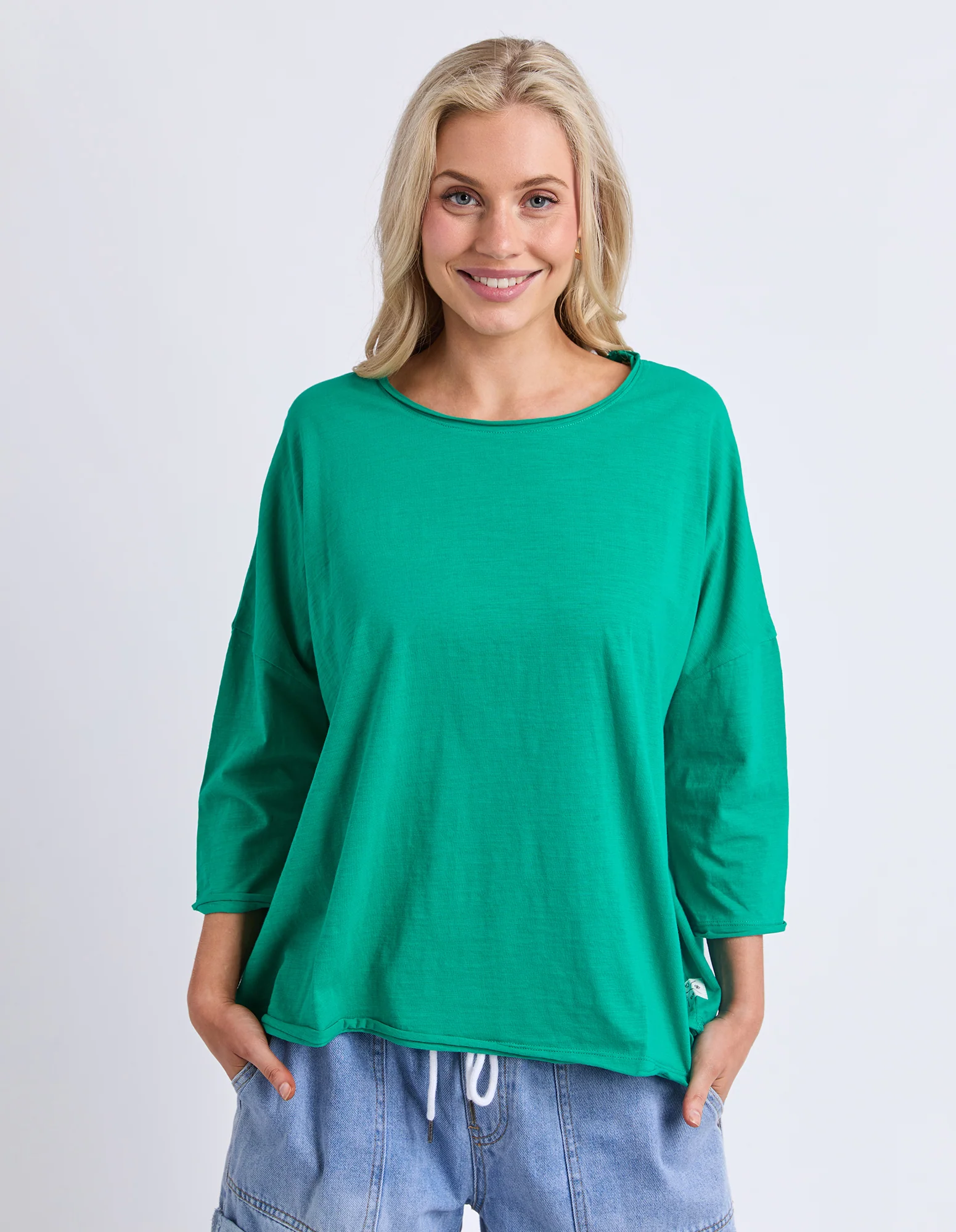 Anya Long Sleeve Tee Turquoise