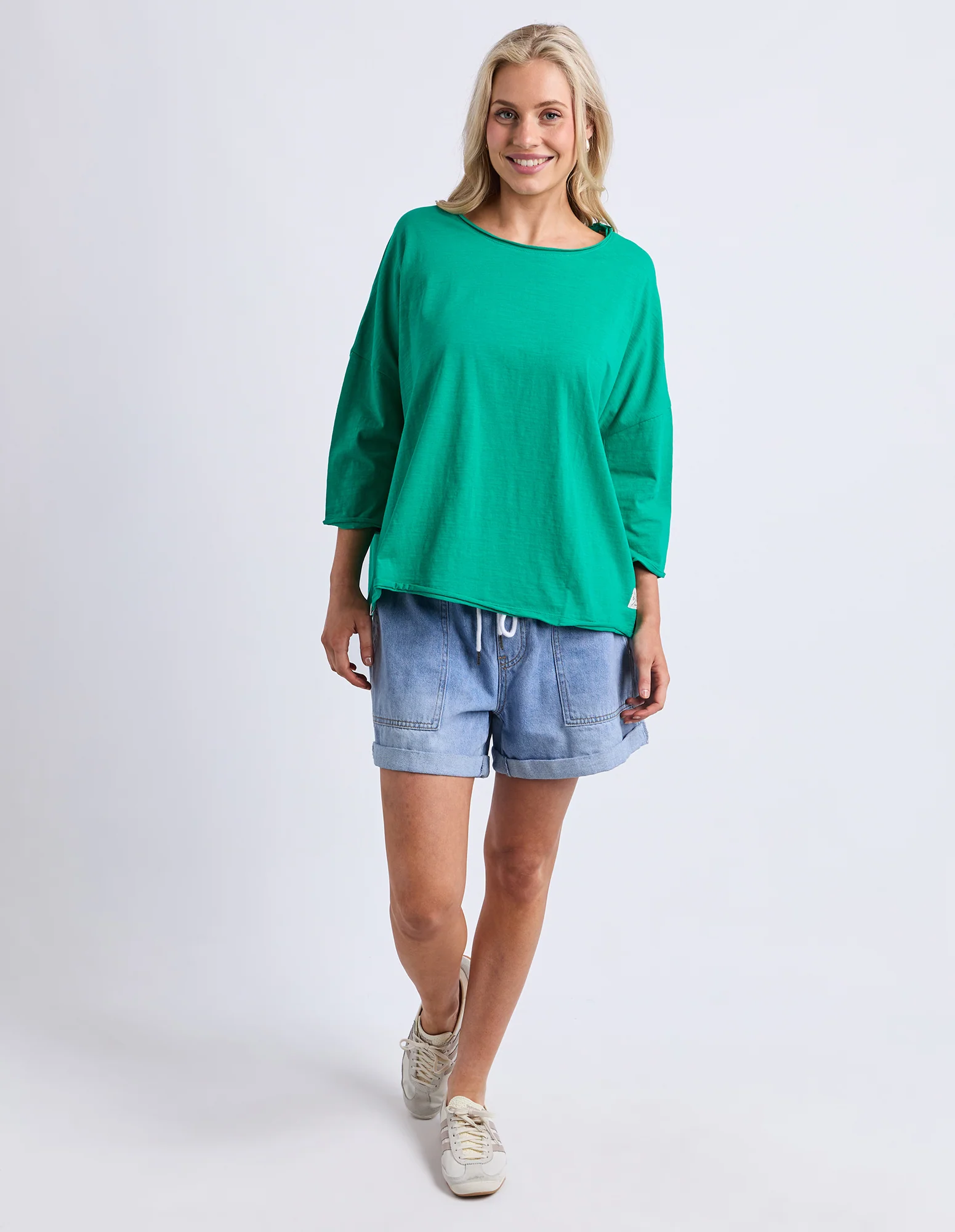 Anya Long Sleeve Tee Turquoise - Image 2
