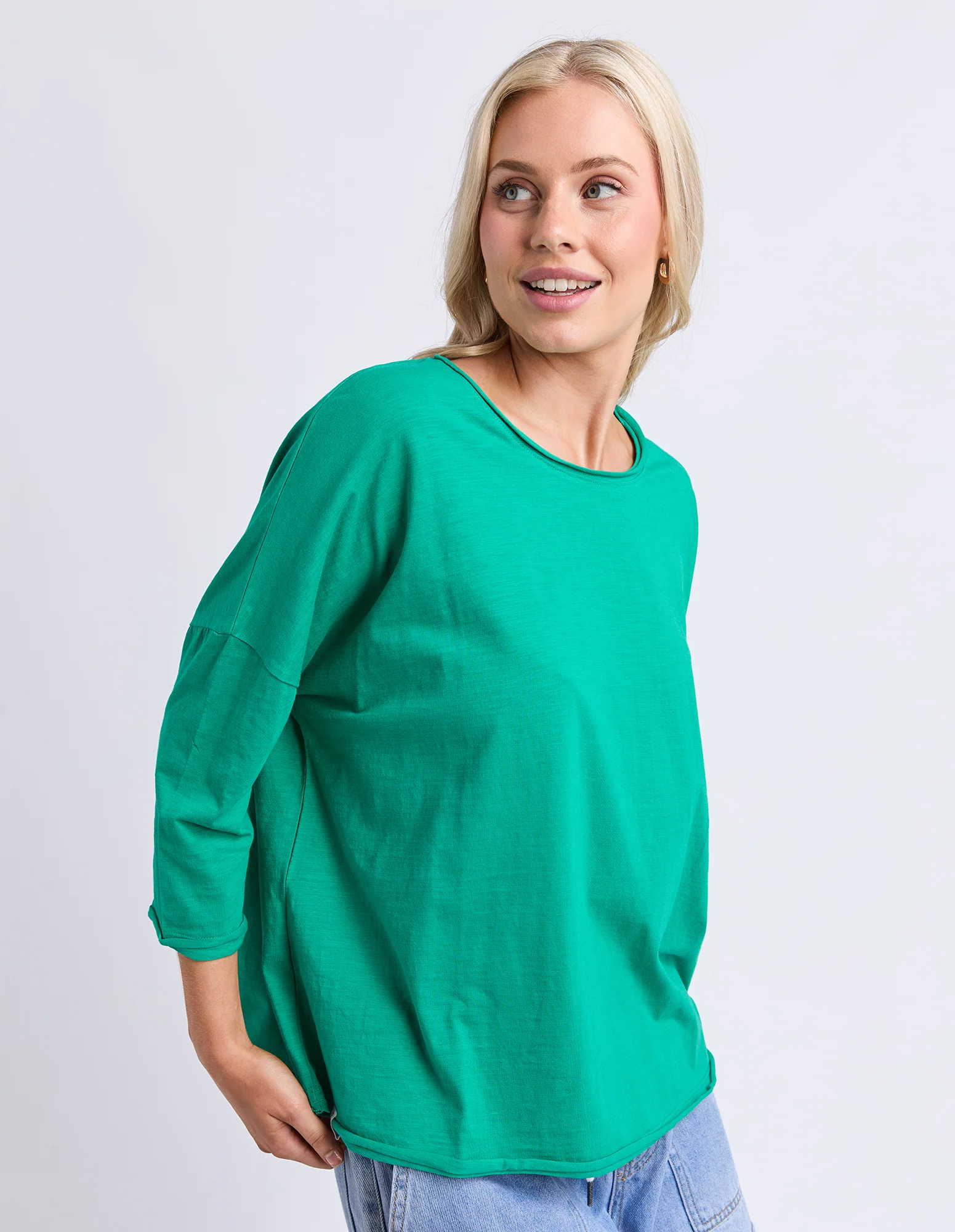 Anya Long Sleeve Tee Turquoise - Image 4