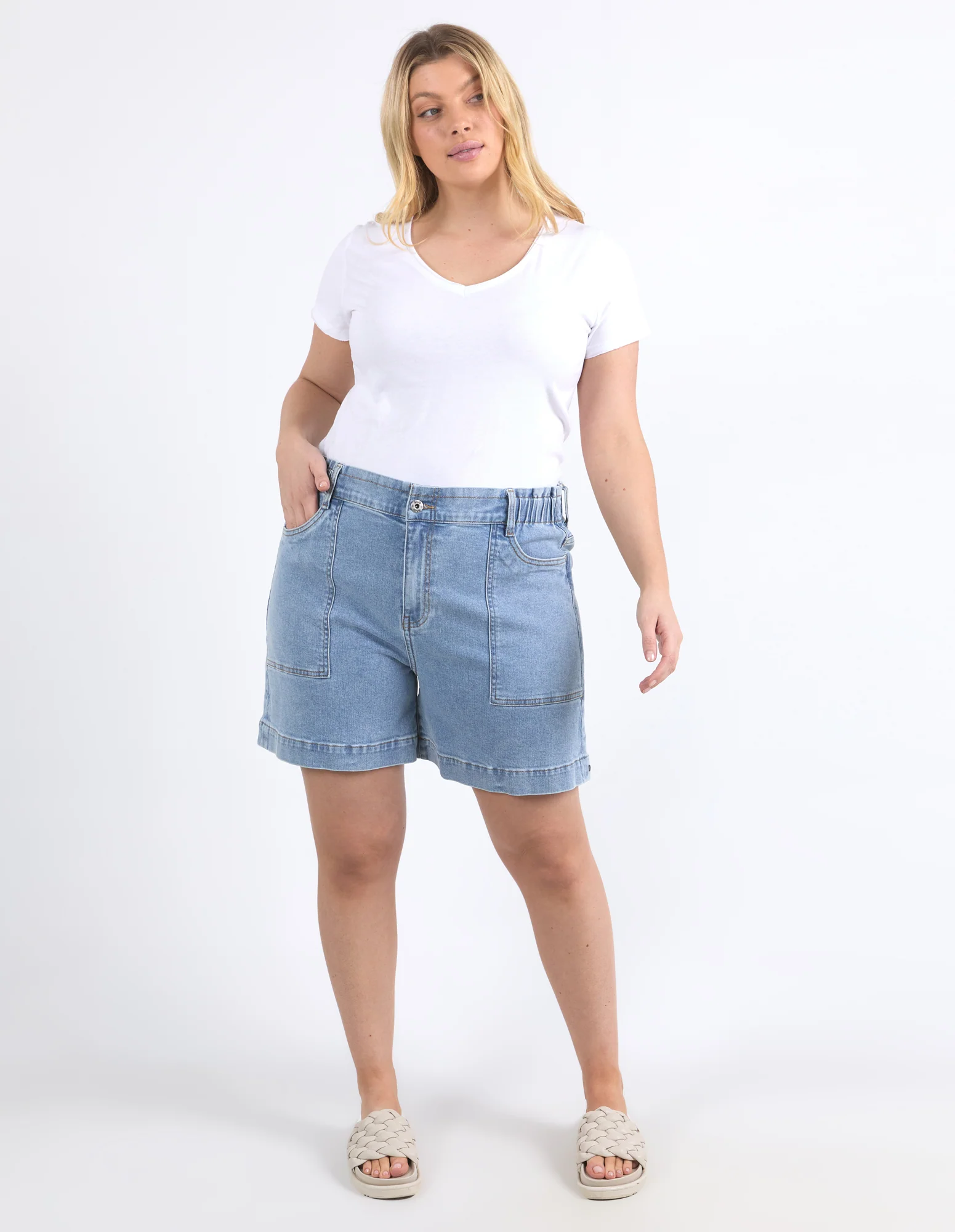 Atlas Denim Short Mid Blue Wash - Image 7