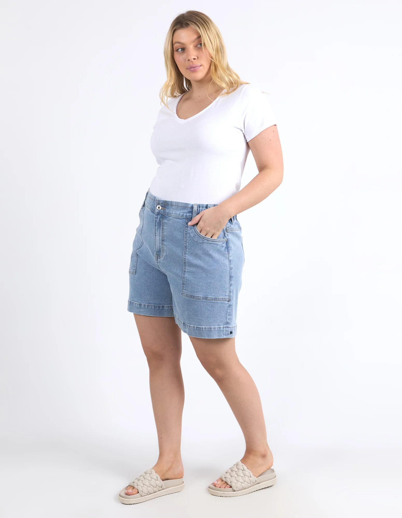 Atlas Denim Short Mid Blue Wash - Image 9