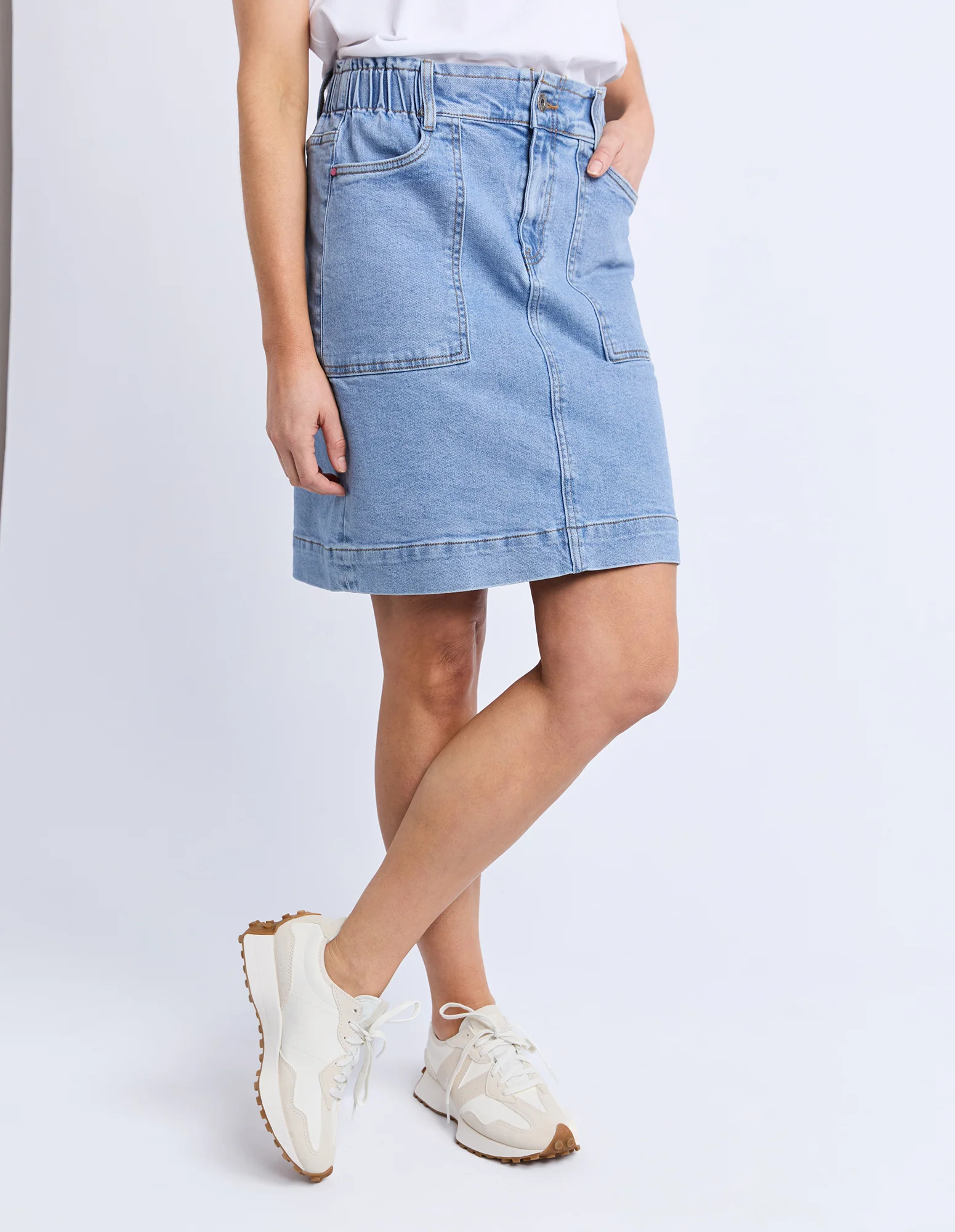 Atlas Denim Skirt Blue - Image 4