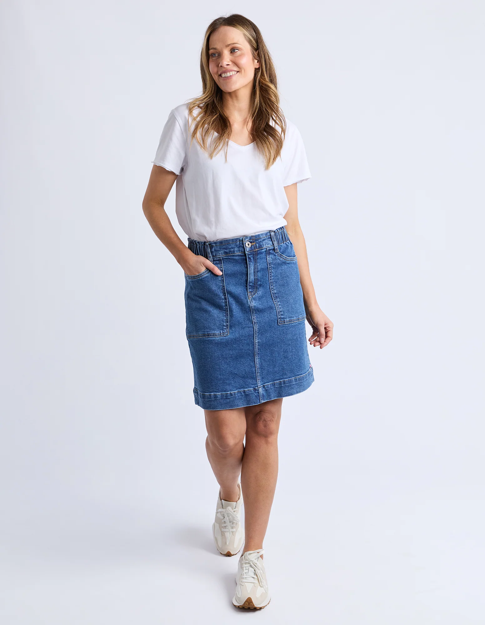 Atlas Denim Skirt Dark Blue Wash - Image 3