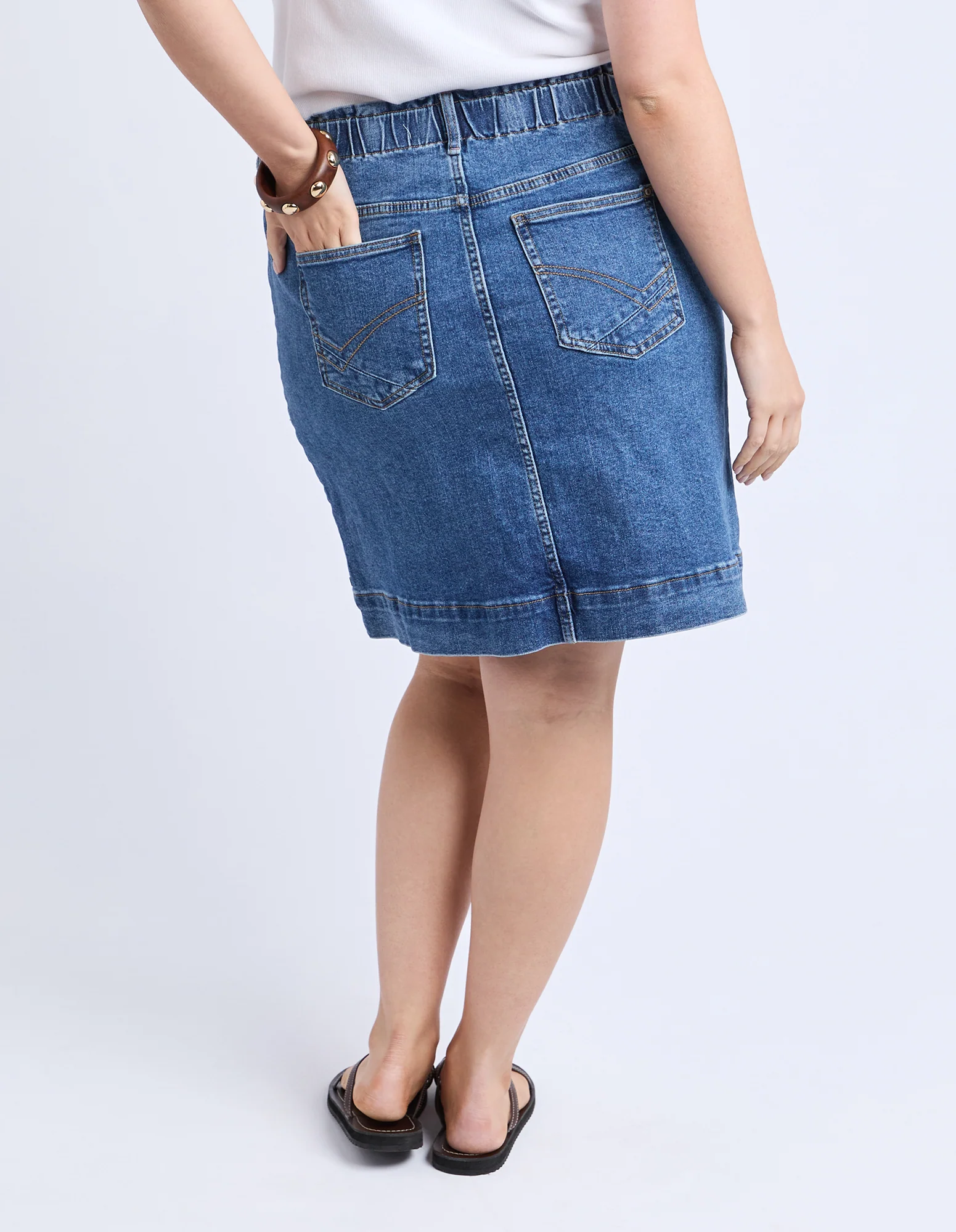 Atlas Denim Skirt Dark Blue Wash - Image 6