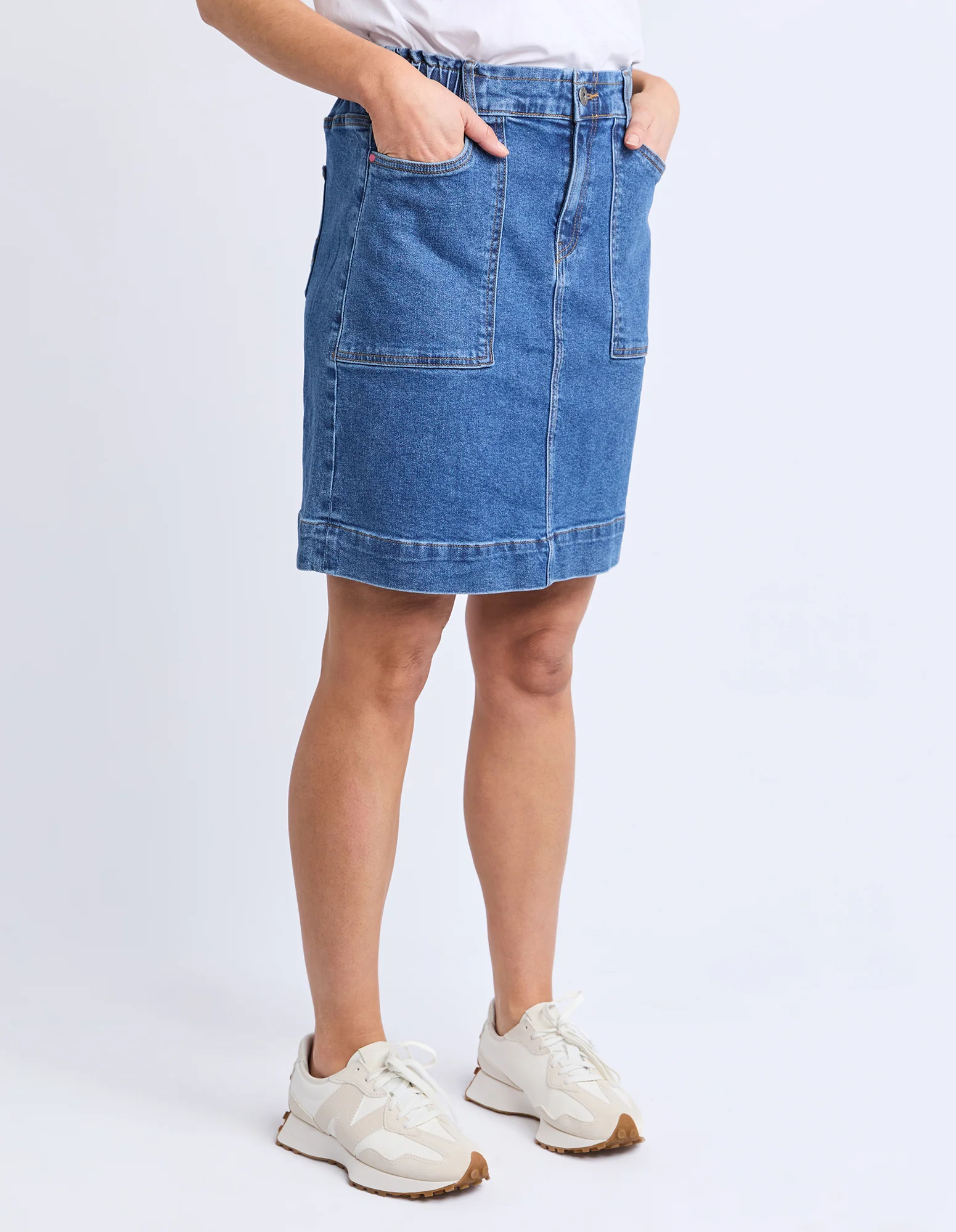 Atlas Denim Skirt Dark Blue Wash - Image 7