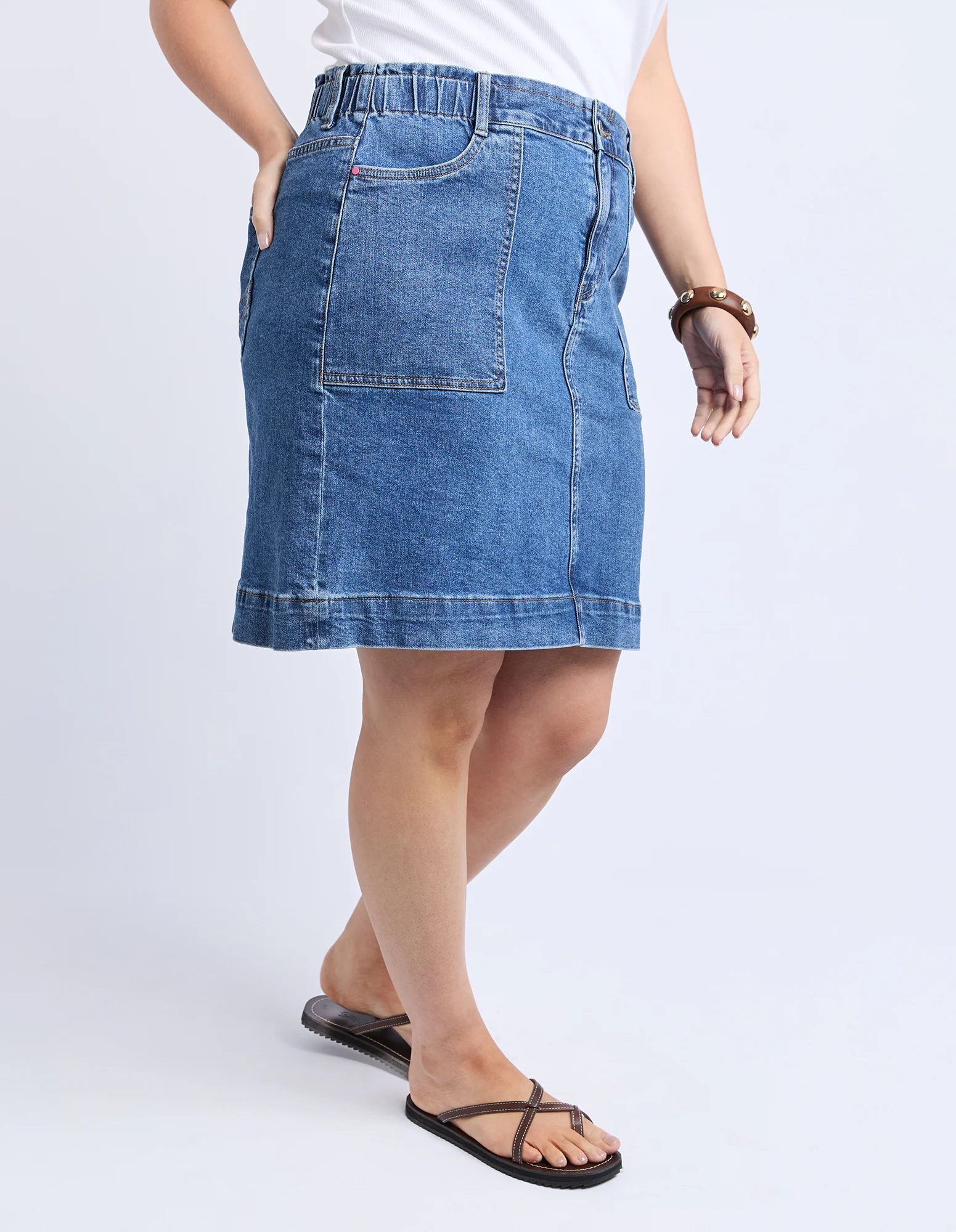 Atlas Denim Skirt Dark Blue Wash - Image 8