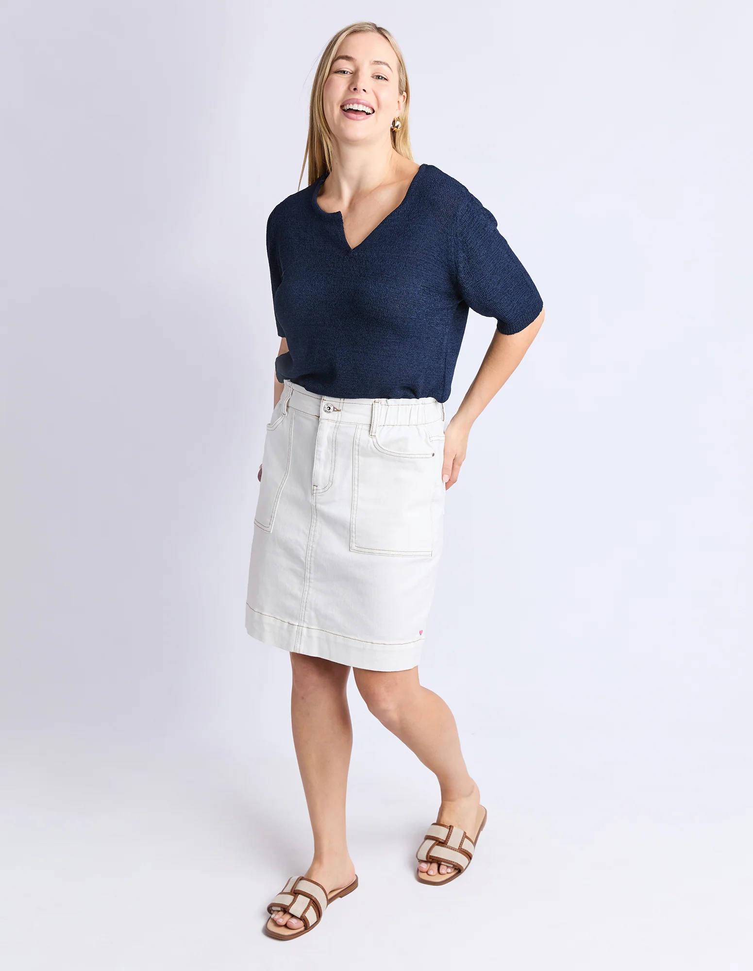 Atlas Denim Skirt Vintage White - Image 11