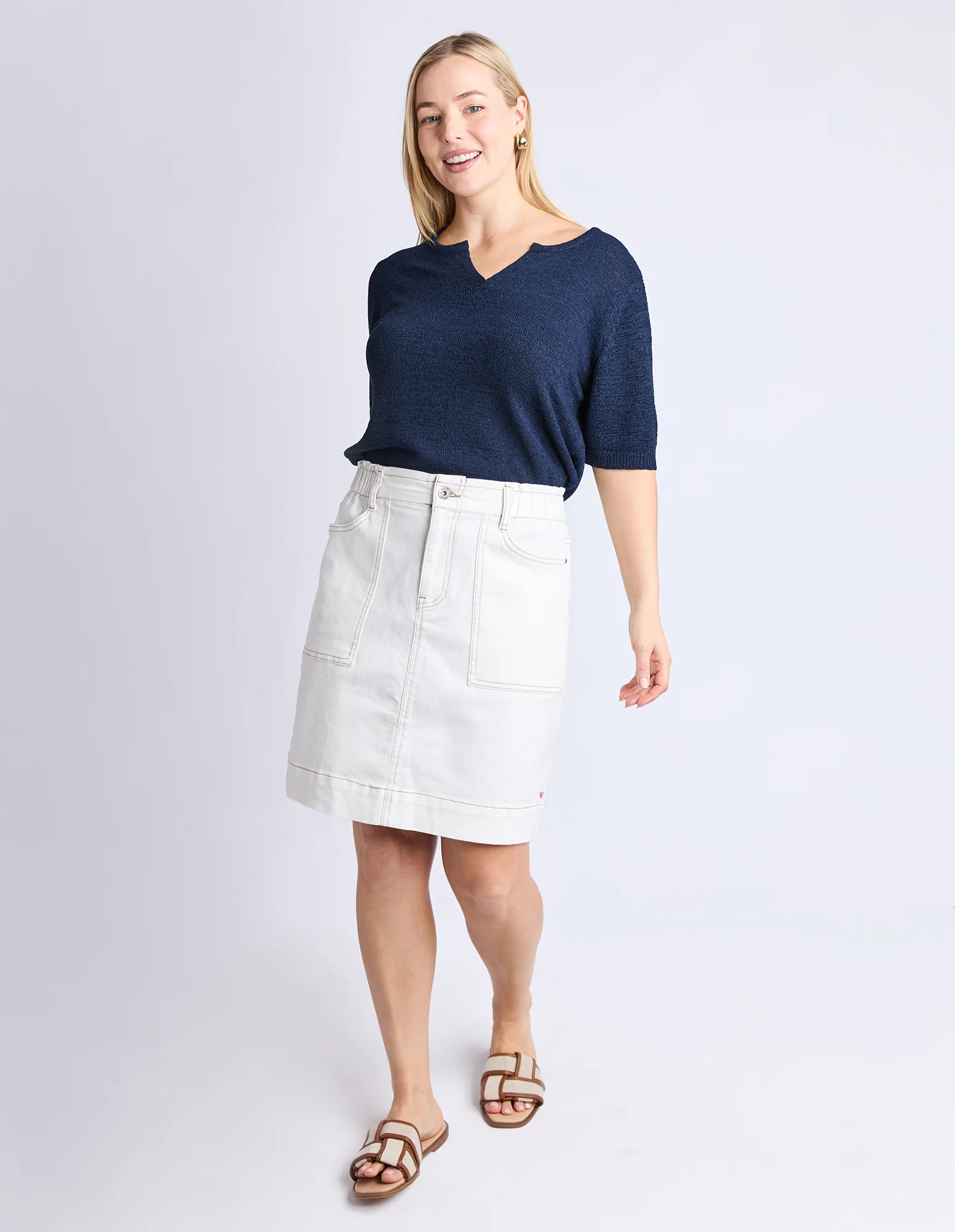 Atlas Denim Skirt Vintage White - Image 3