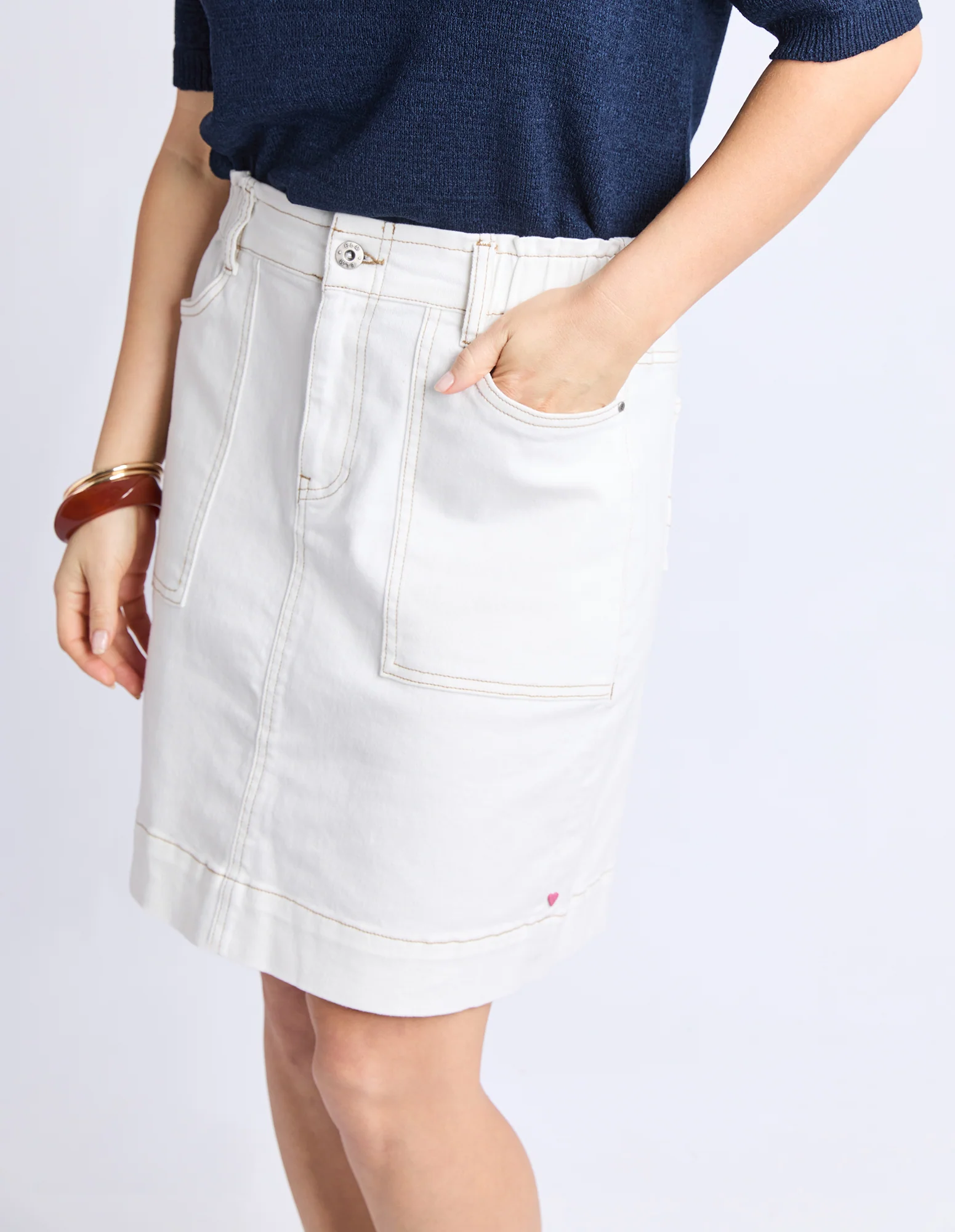 Atlas Denim Skirt Vintage White - Image 7