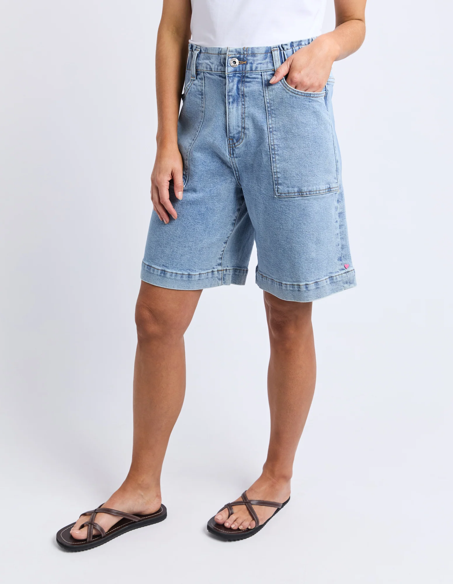 Atlas Long Denim Short Mid Blue Wash - Image 4