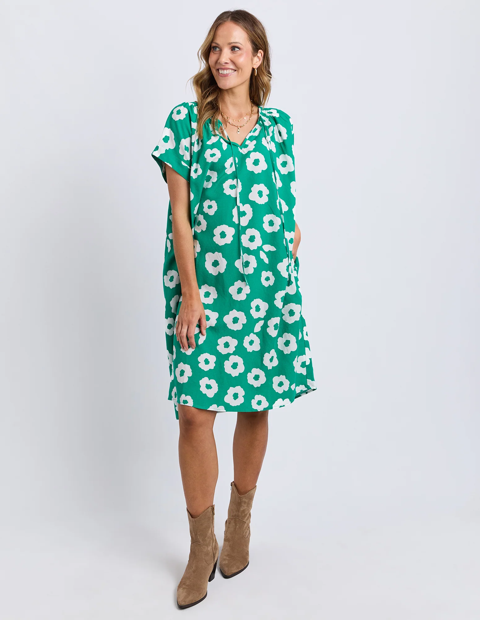 Azalea Mini Dress Turquoise - Image 2